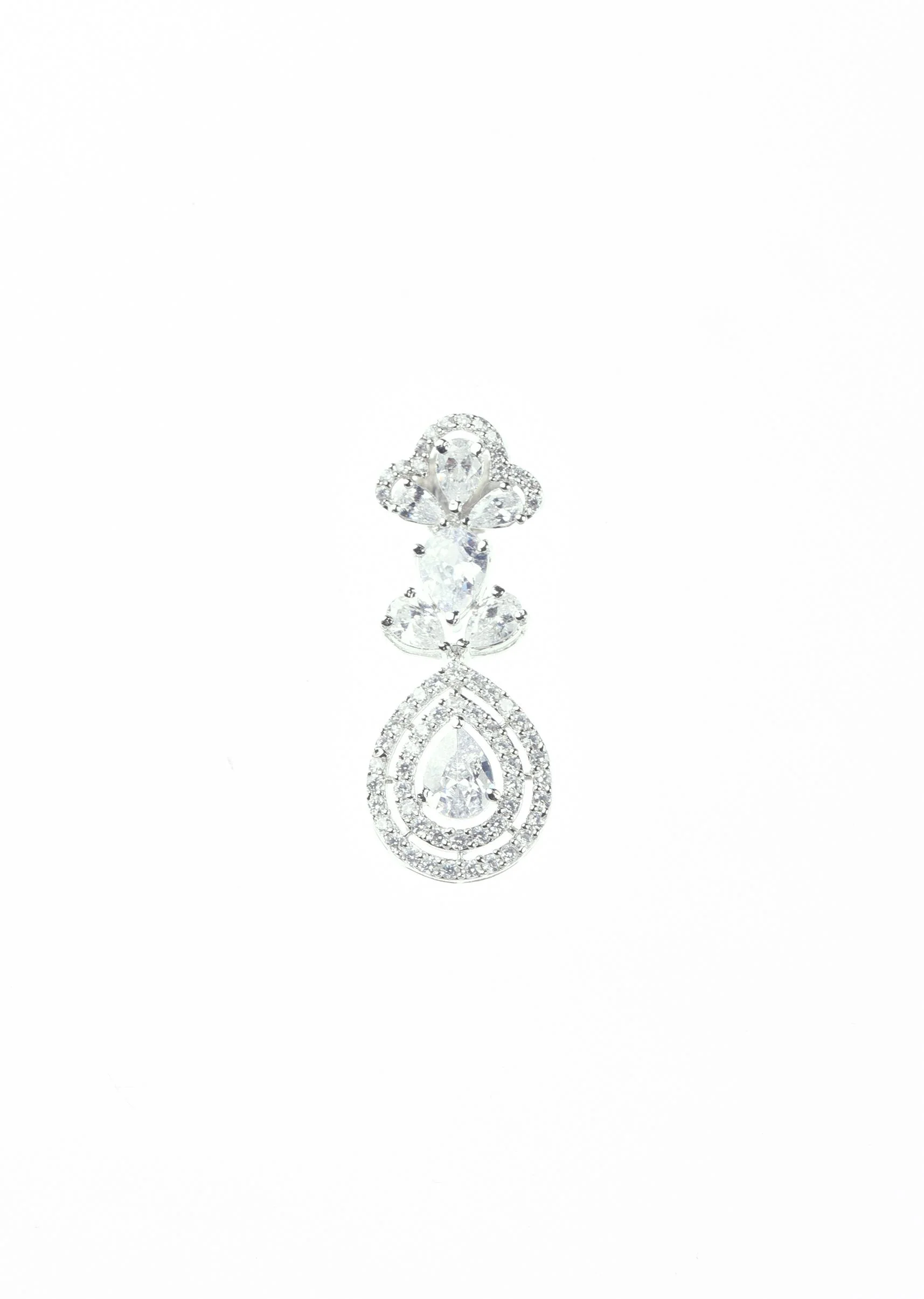 92.5 Sterling Silver Necklace And Earring Set Studded With Uncut Diamonds - Image 8