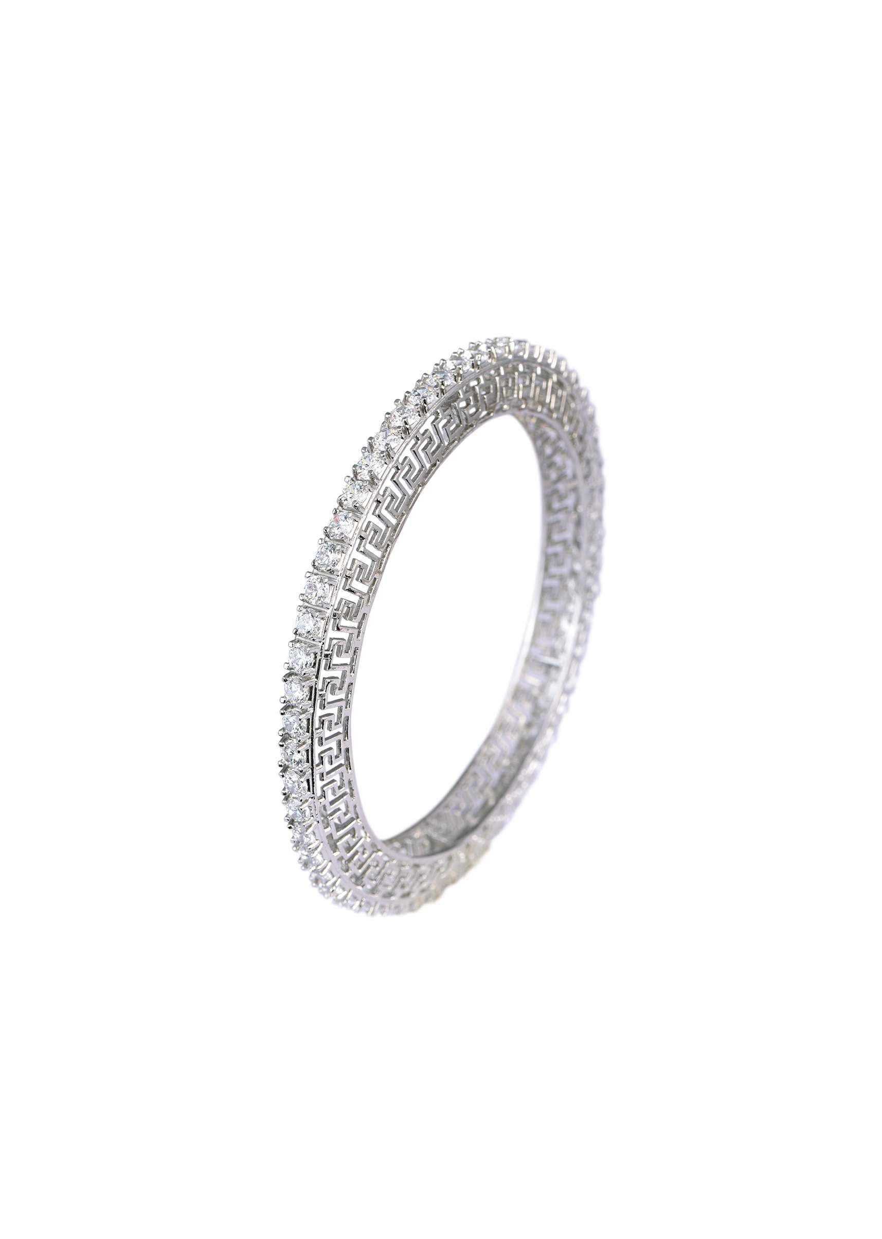 92.5 Sterling Silver Zirconia Bangles Set of 2 - Image 4