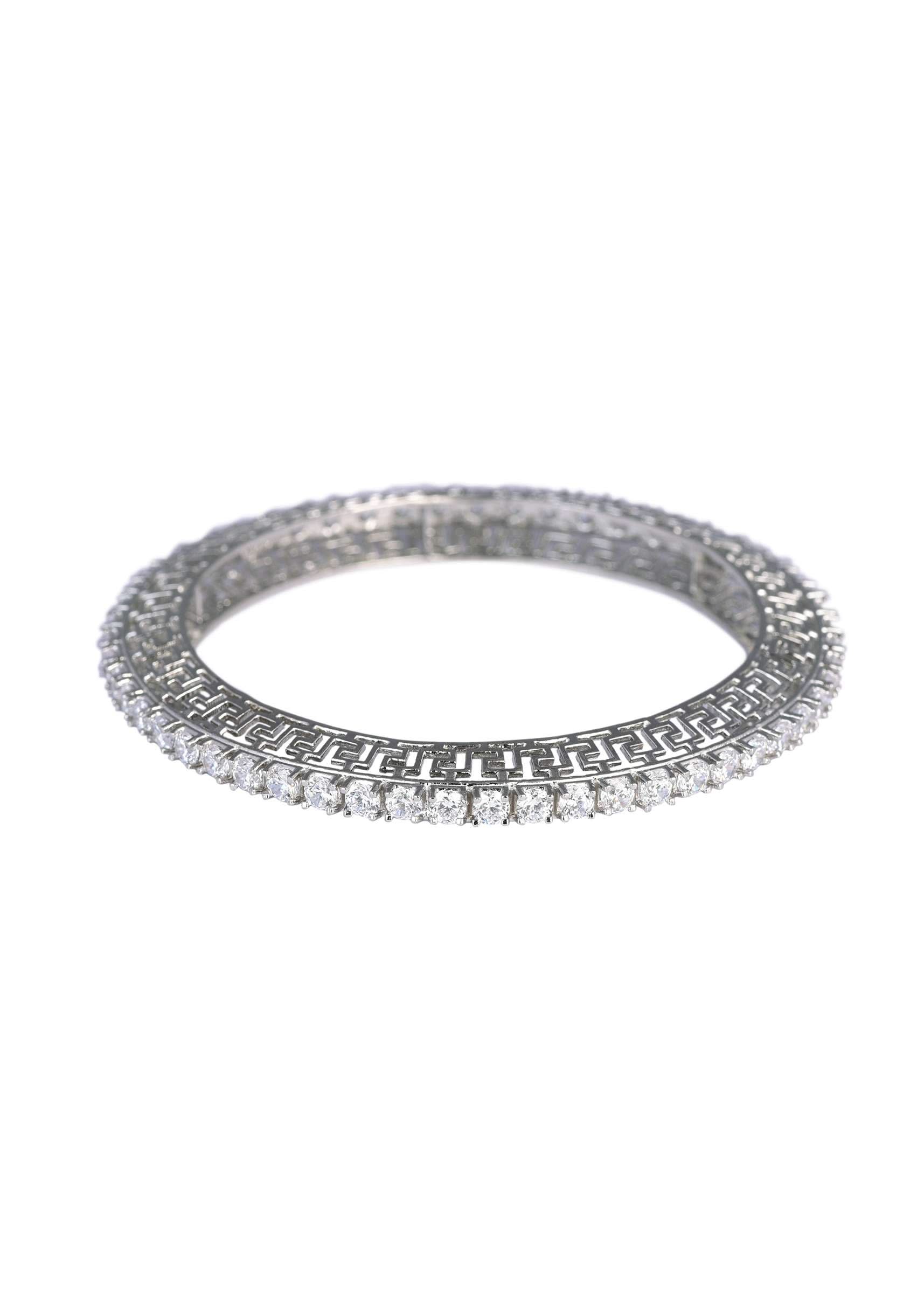92.5 Sterling Silver Zirconia Bangles Set of 2 - Image 5