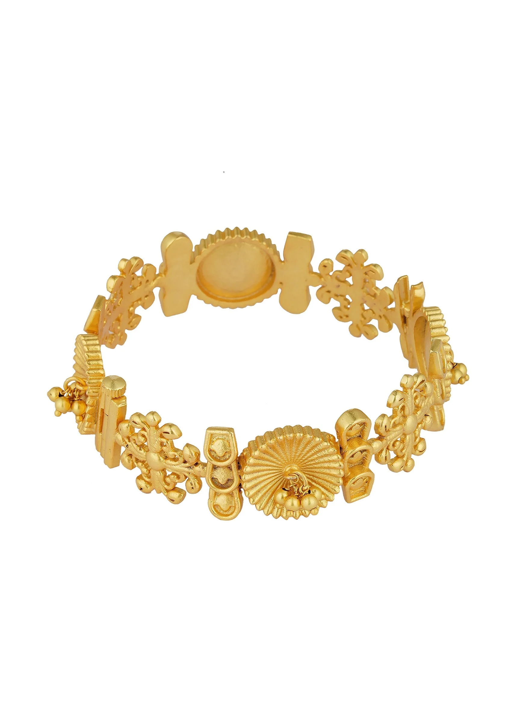 Antique Gold Bangle With Ornamental Motifs - Image 4