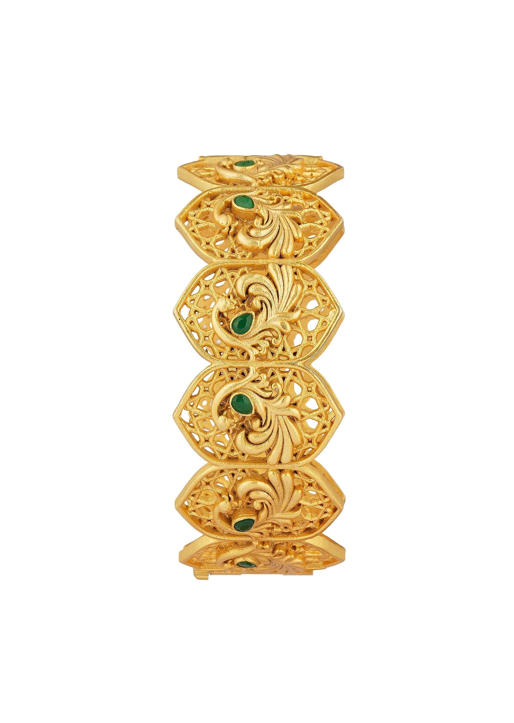 Antique Gold Bangle With Zircon Accents - Image 3