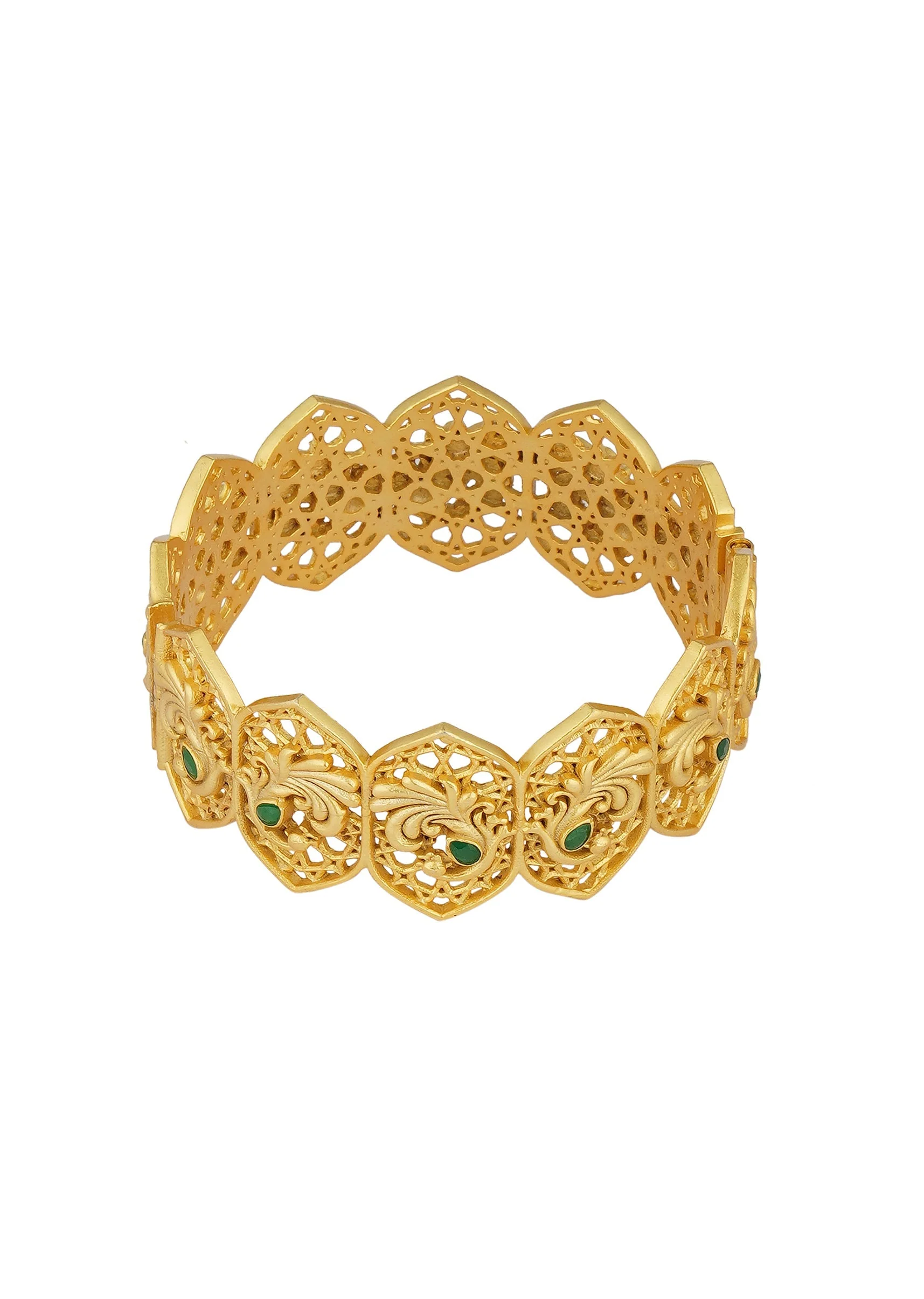Antique Gold Bangle With Zircon Accents - Image 4