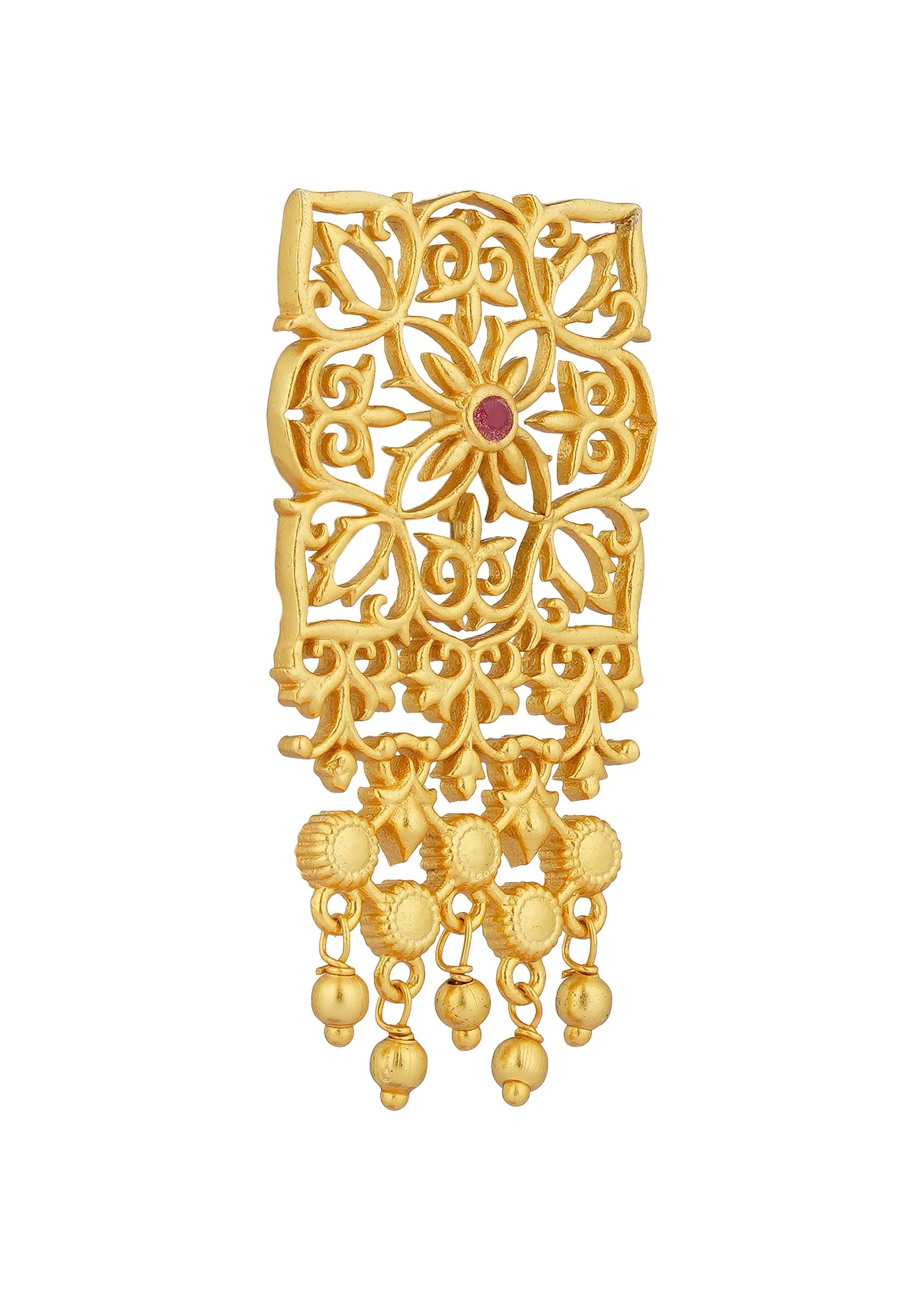 Antique Gold Eternal Enigma Stud Earrings With Zircon Accents - Image 3