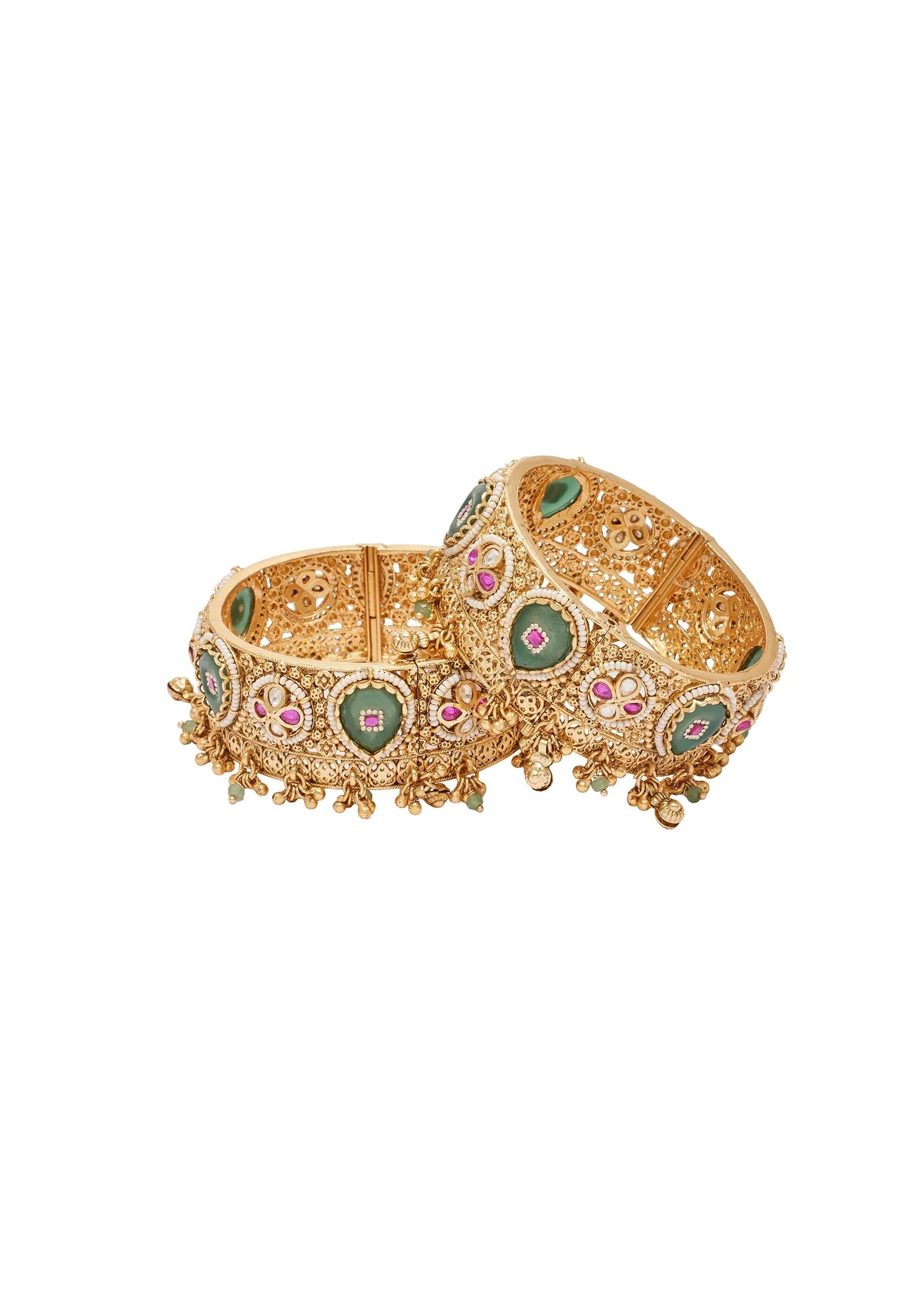 Antique Gold Kundan Kada Set - Image 2