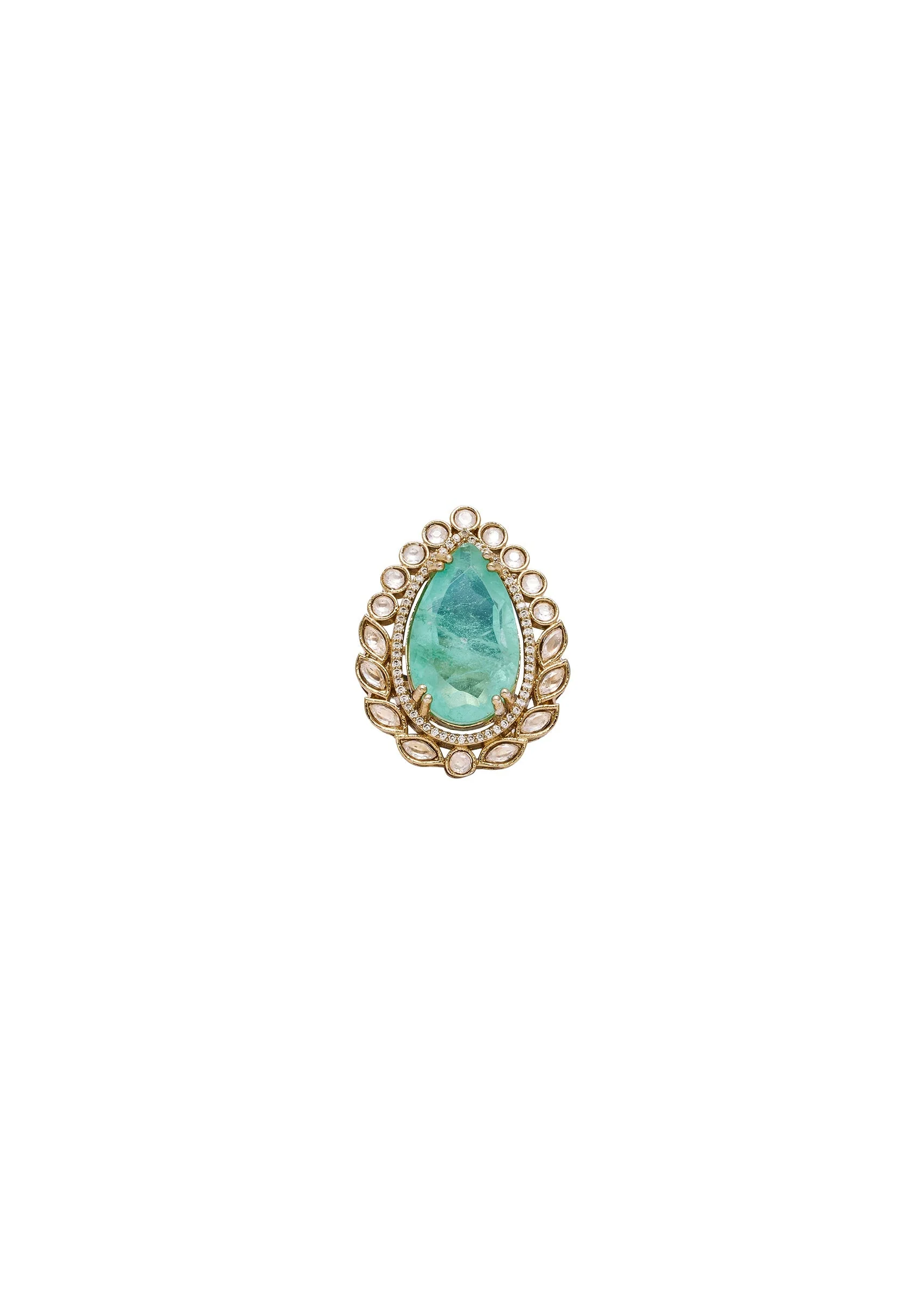 Aqua Blue Cocktail Statement Ring - Image 2