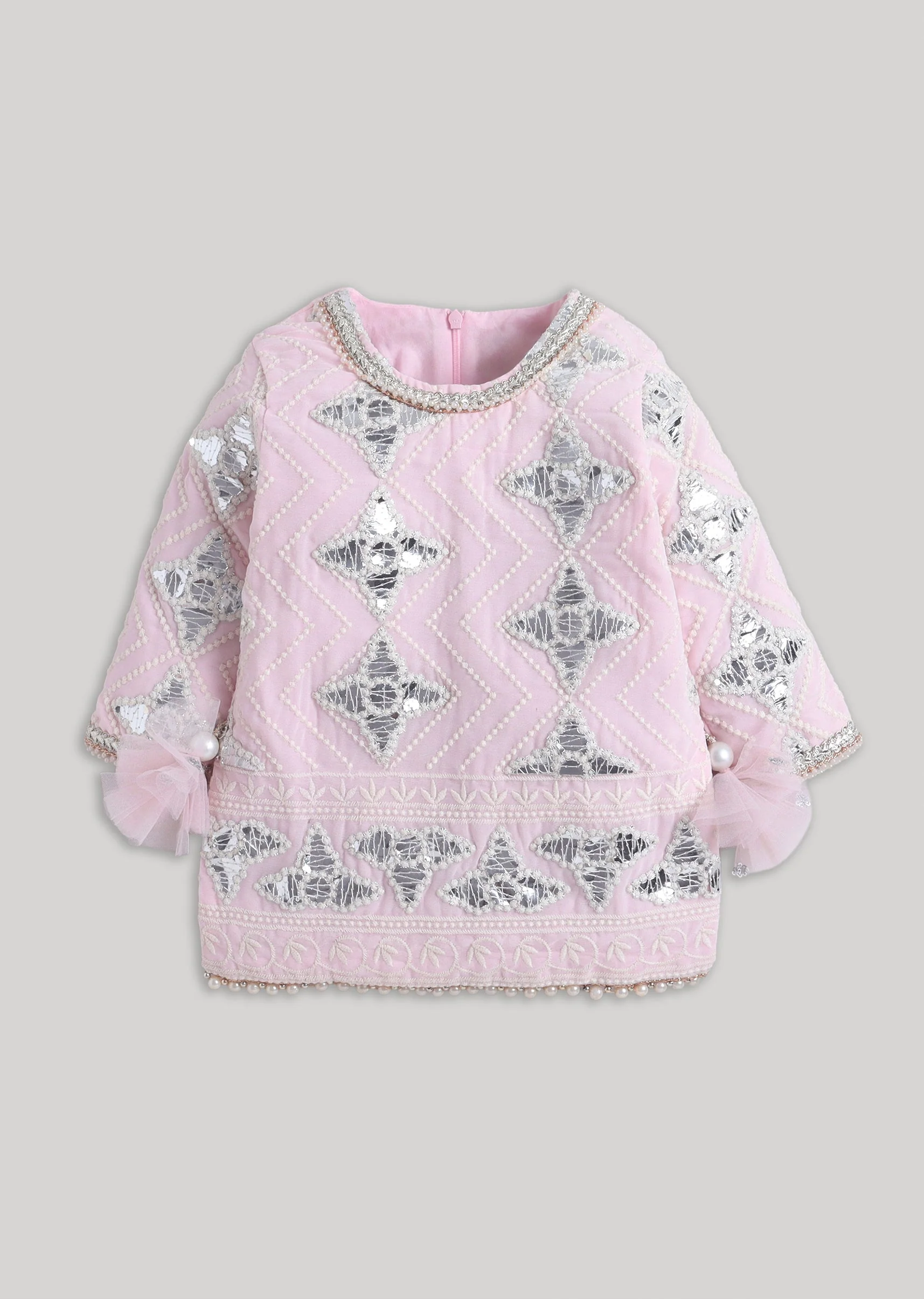 Baby Pink Embroidered Salwar Kameez Set with Dupatta - Image 2