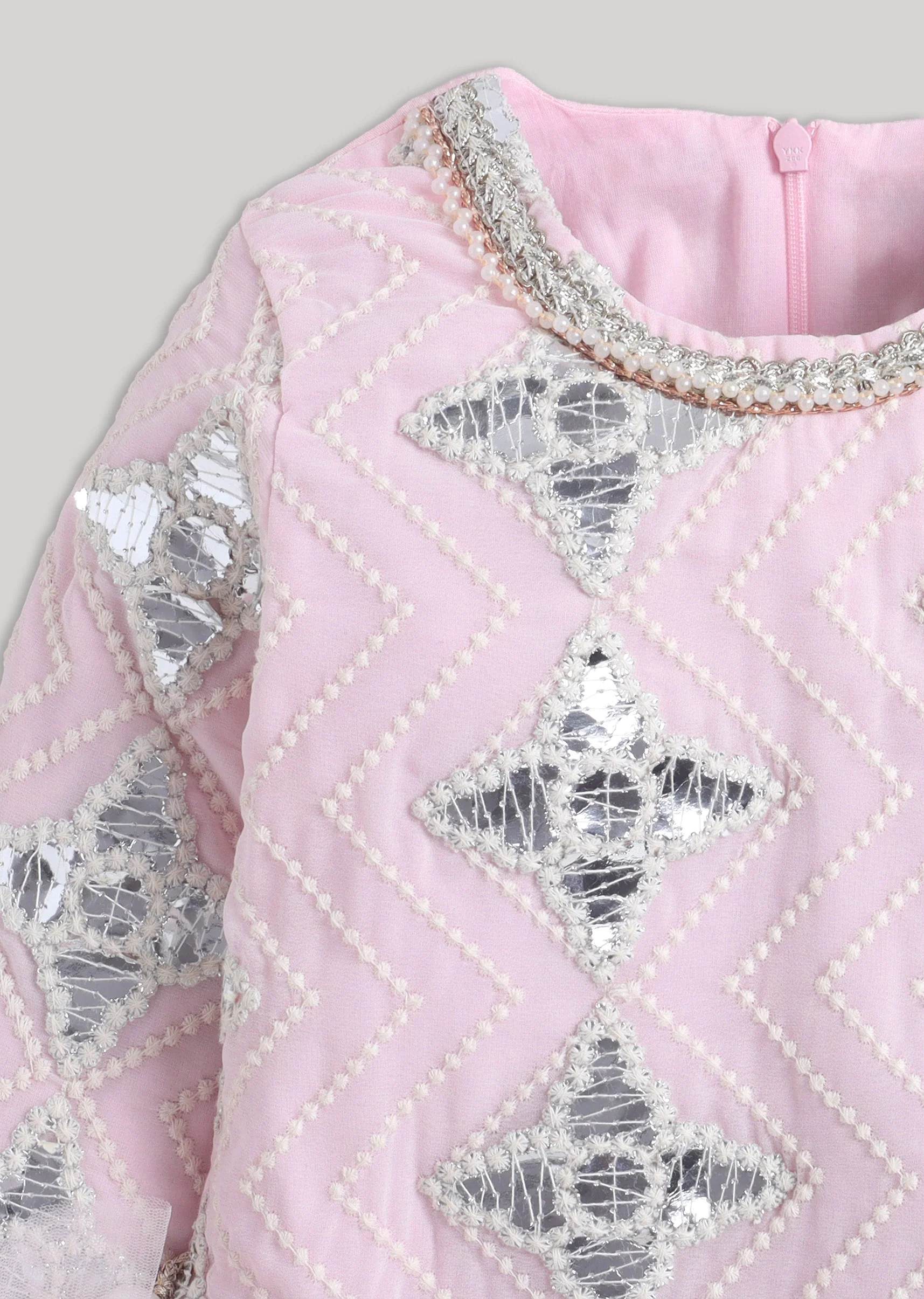 Baby Pink Embroidered Salwar Kameez Set with Dupatta - Image 4