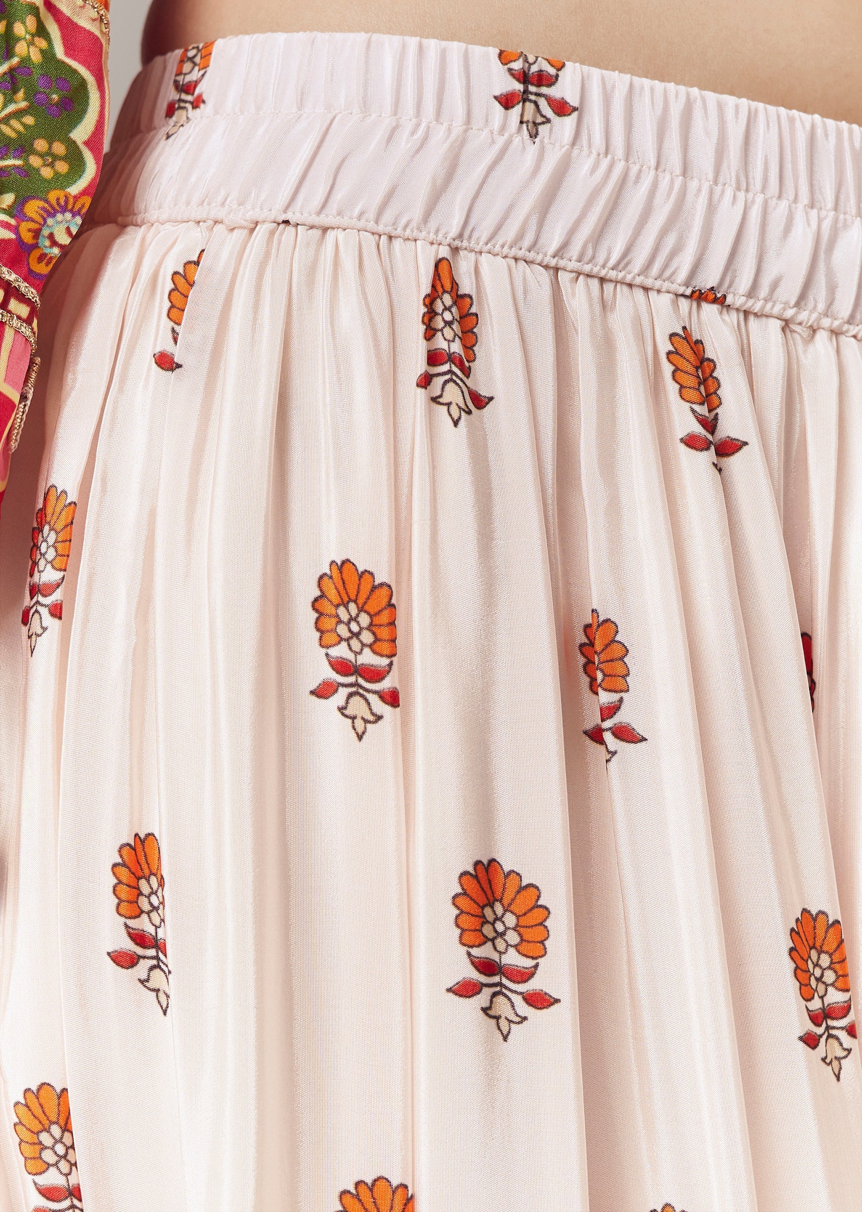 Baby Pink Sharara Suit In Indie Print With Mirror And Gotta Work And Dupatta - Image 6