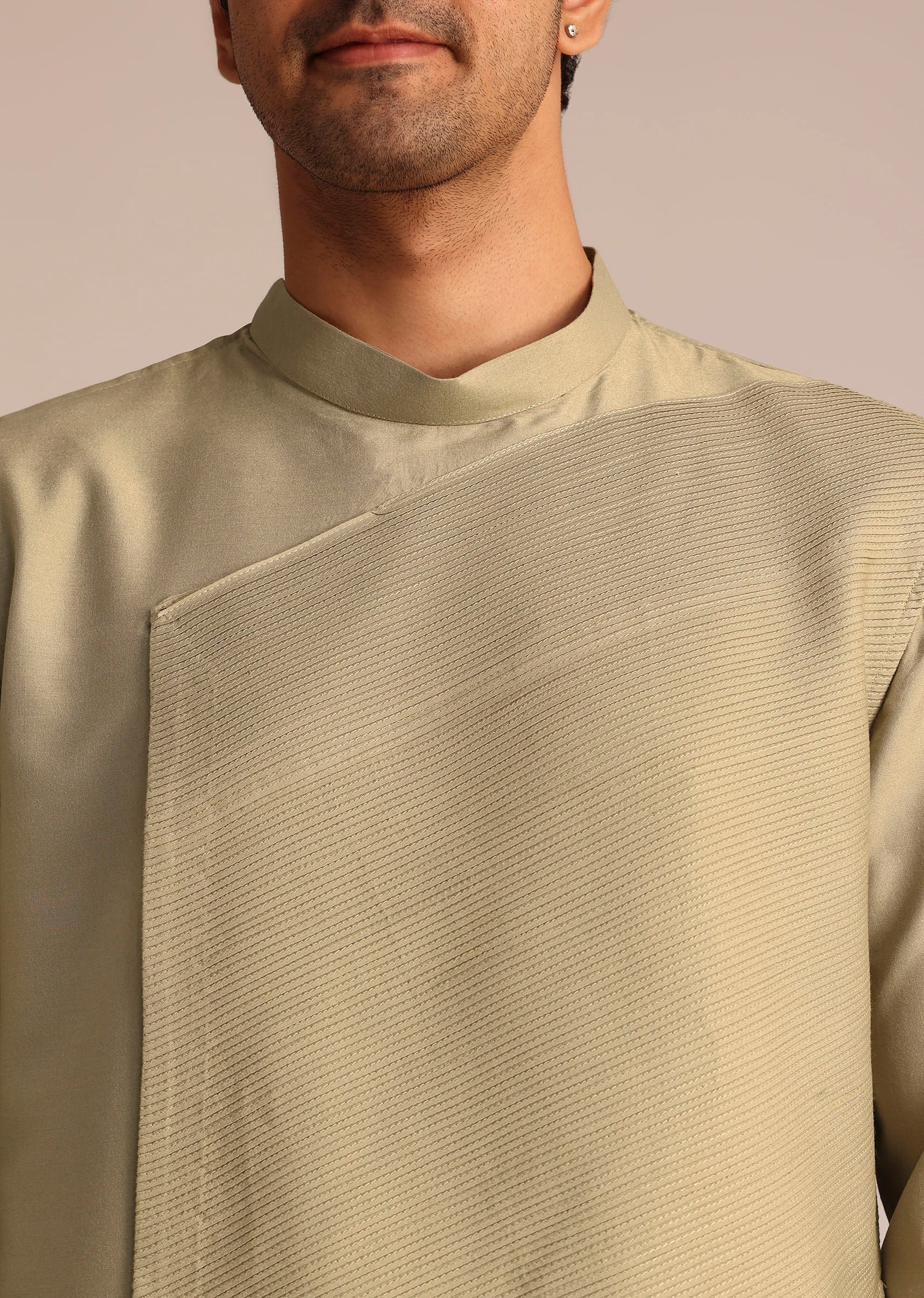 Beige Asymmetric Kurta Set - Image 2