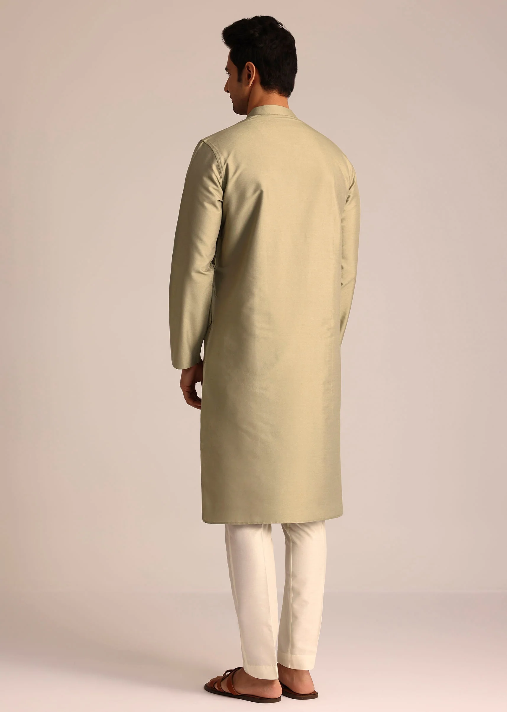 Beige Asymmetric Kurta Set - Image 5