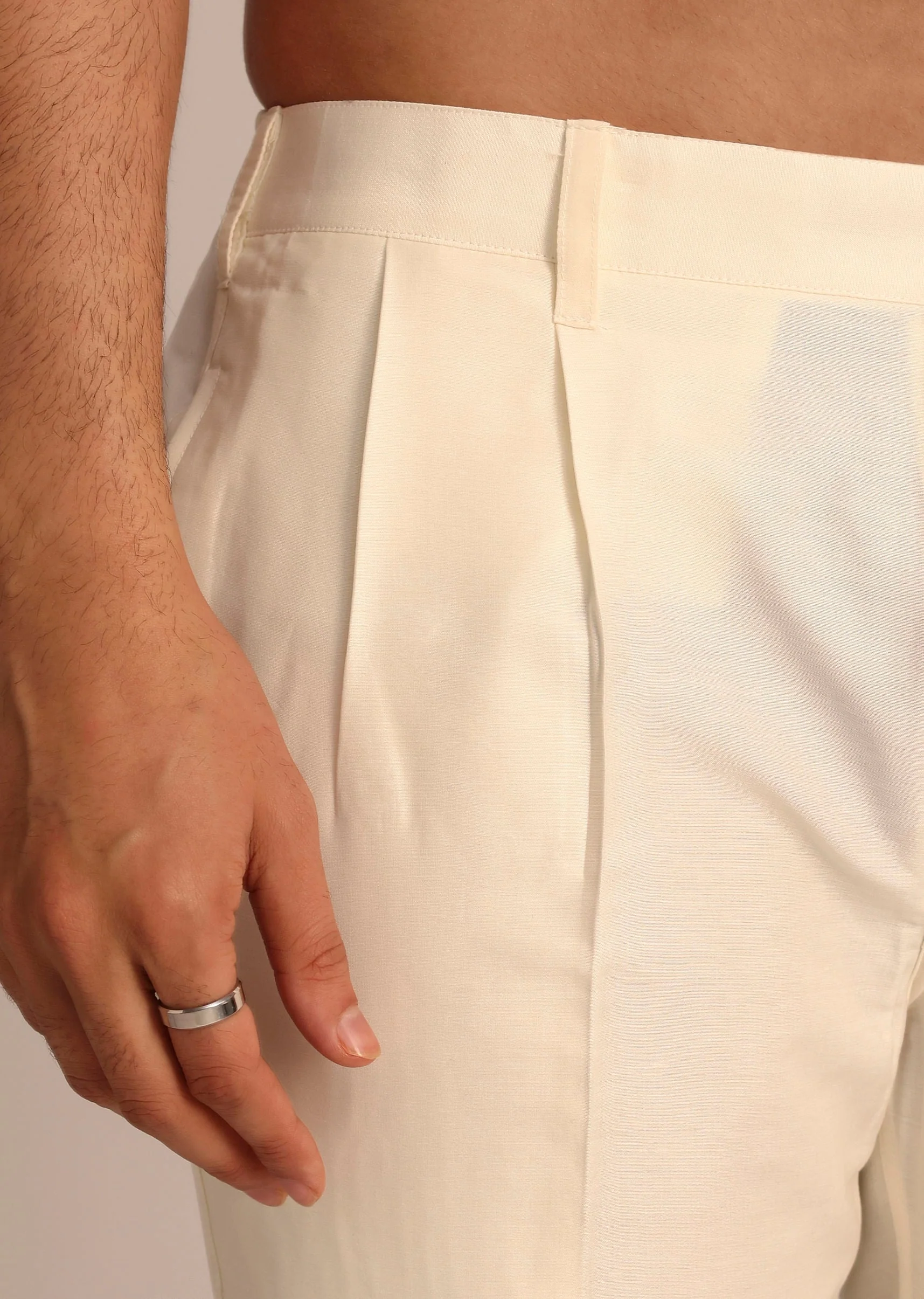 Beige Asymmetric Kurta Set - Image 6
