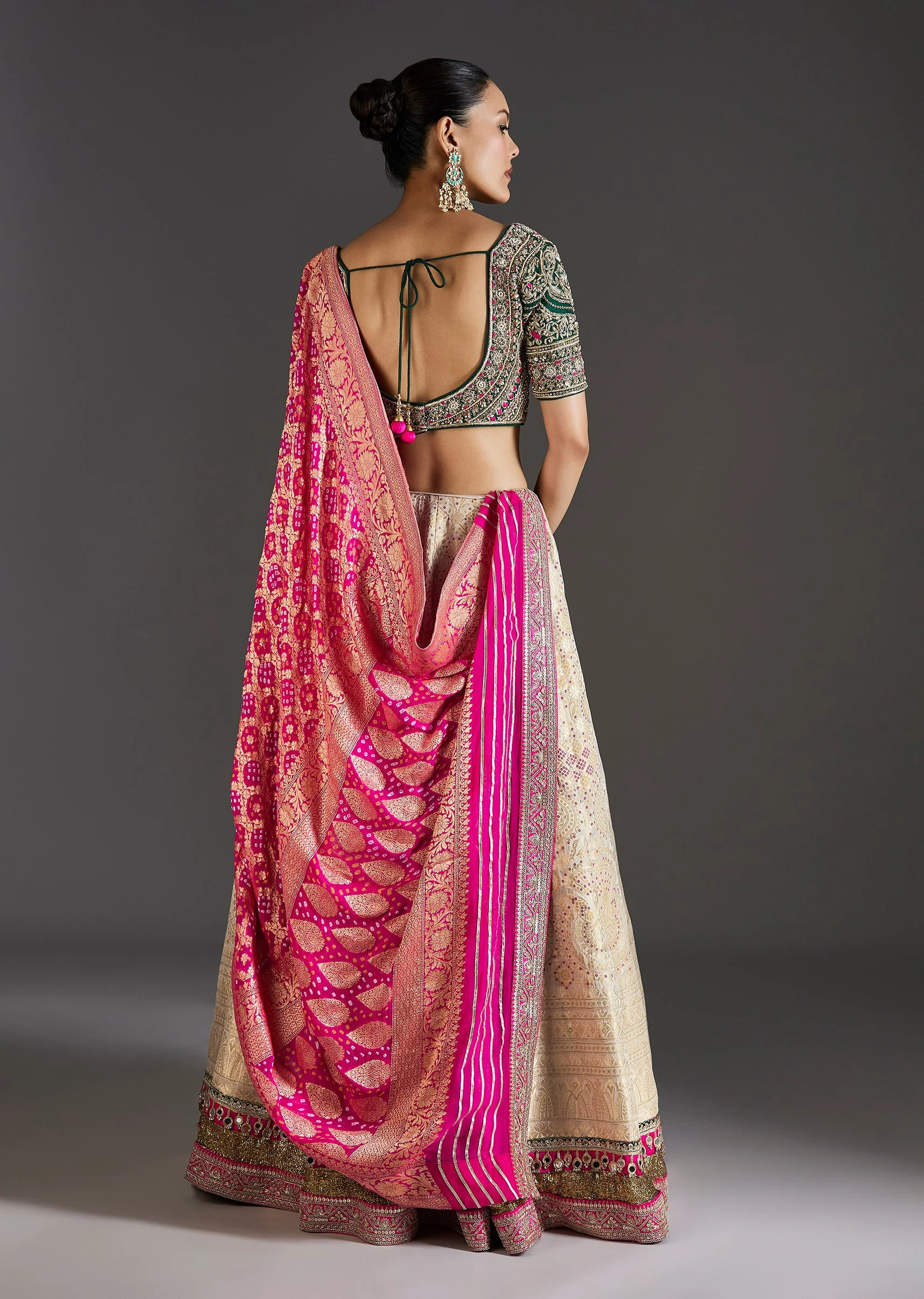 Beige Brocade Lehenga With Subtle Sparkle - Image 2