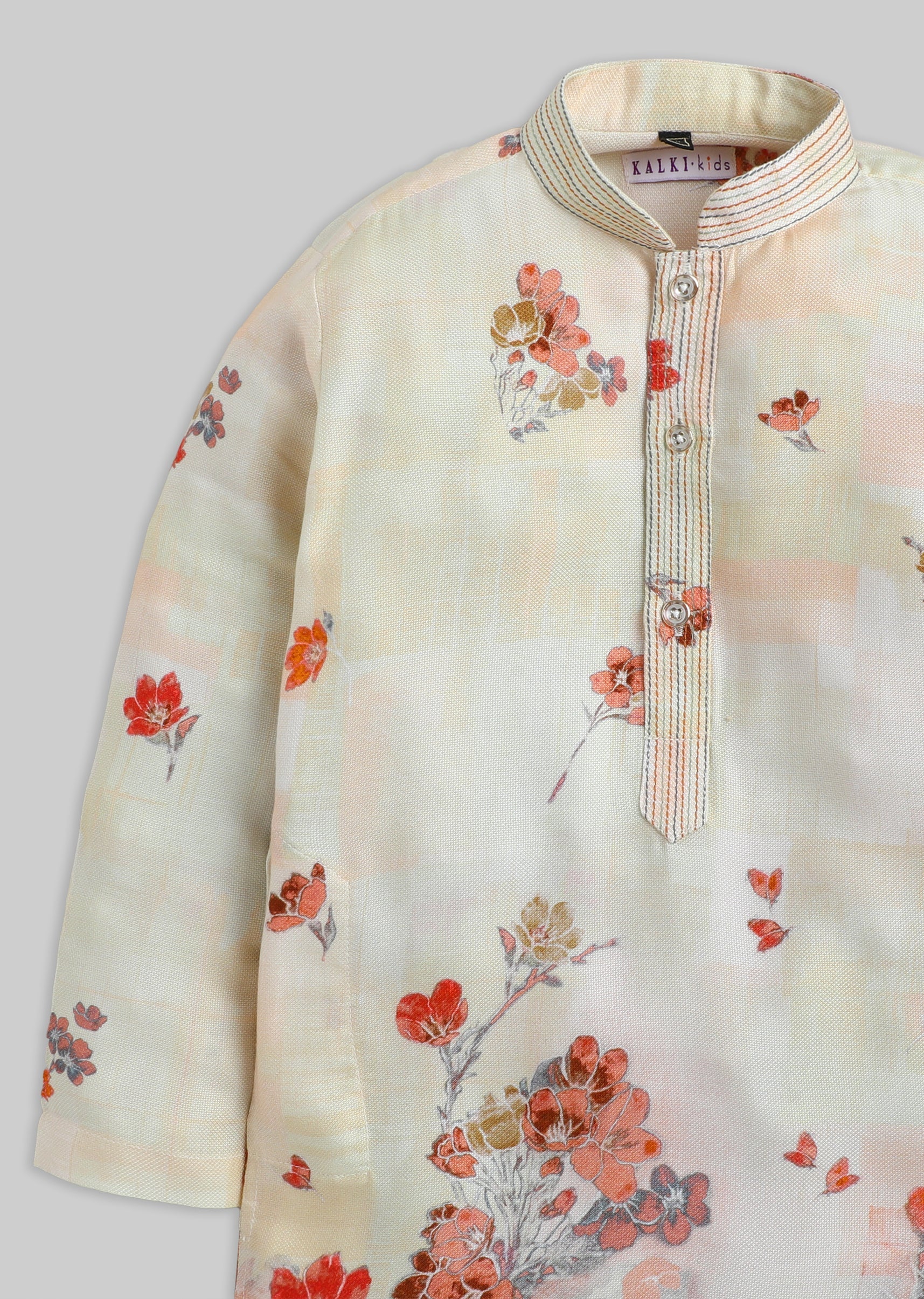 Beige Kurta Set For Boys - Image 5