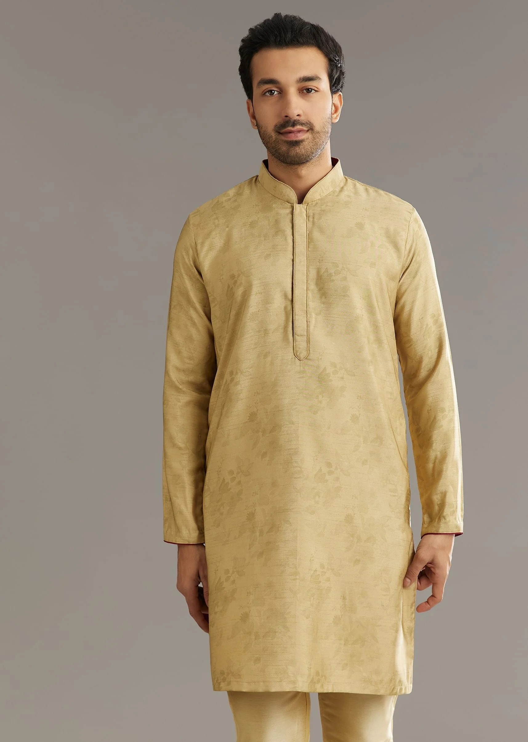 Beige Muslin Kurta Jacket Set With Stone Work - Image 6