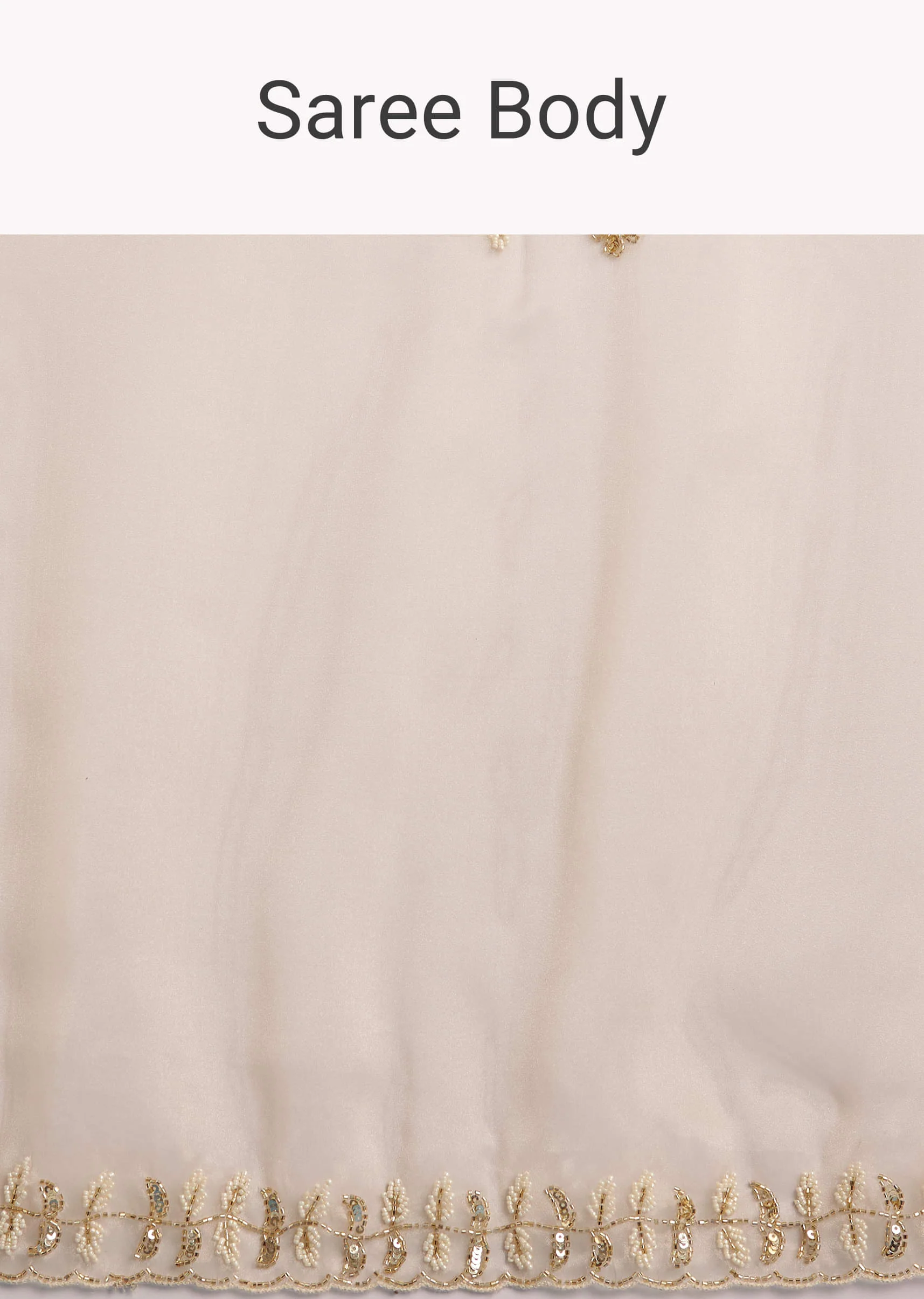 Beige Organza Tissue Saree With Cutdana Detailing - Image 9