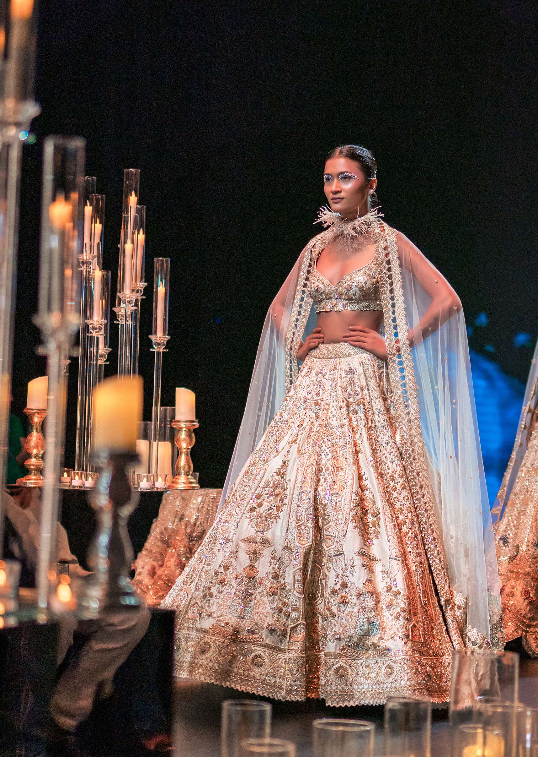Beige Raw Silk Bridal Lehenga Set With Pearl Tassels And 3D Embroidery - Image 2