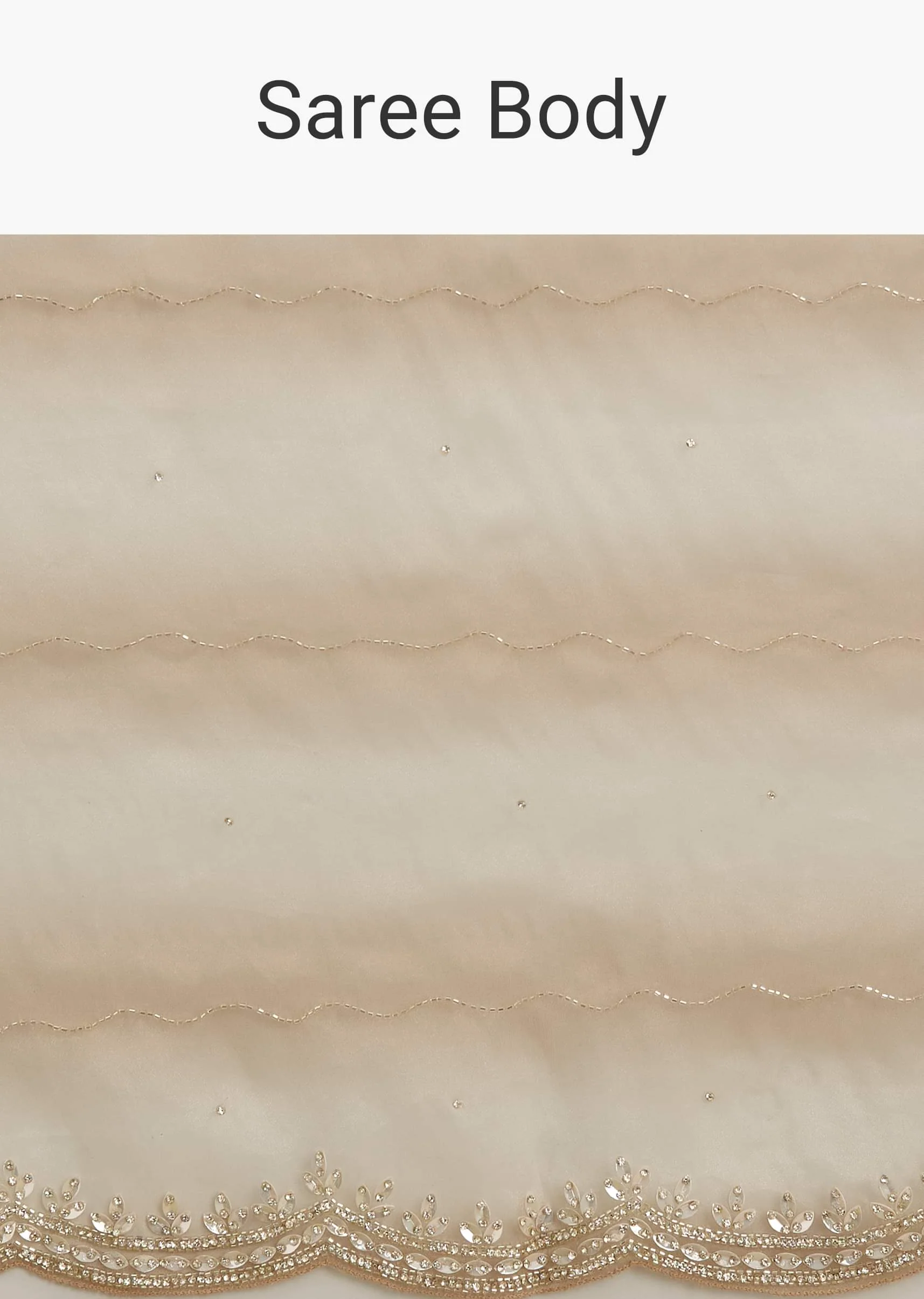 Beige Shaded Glass Tissue Saree With Stone Embellishment - Image 9