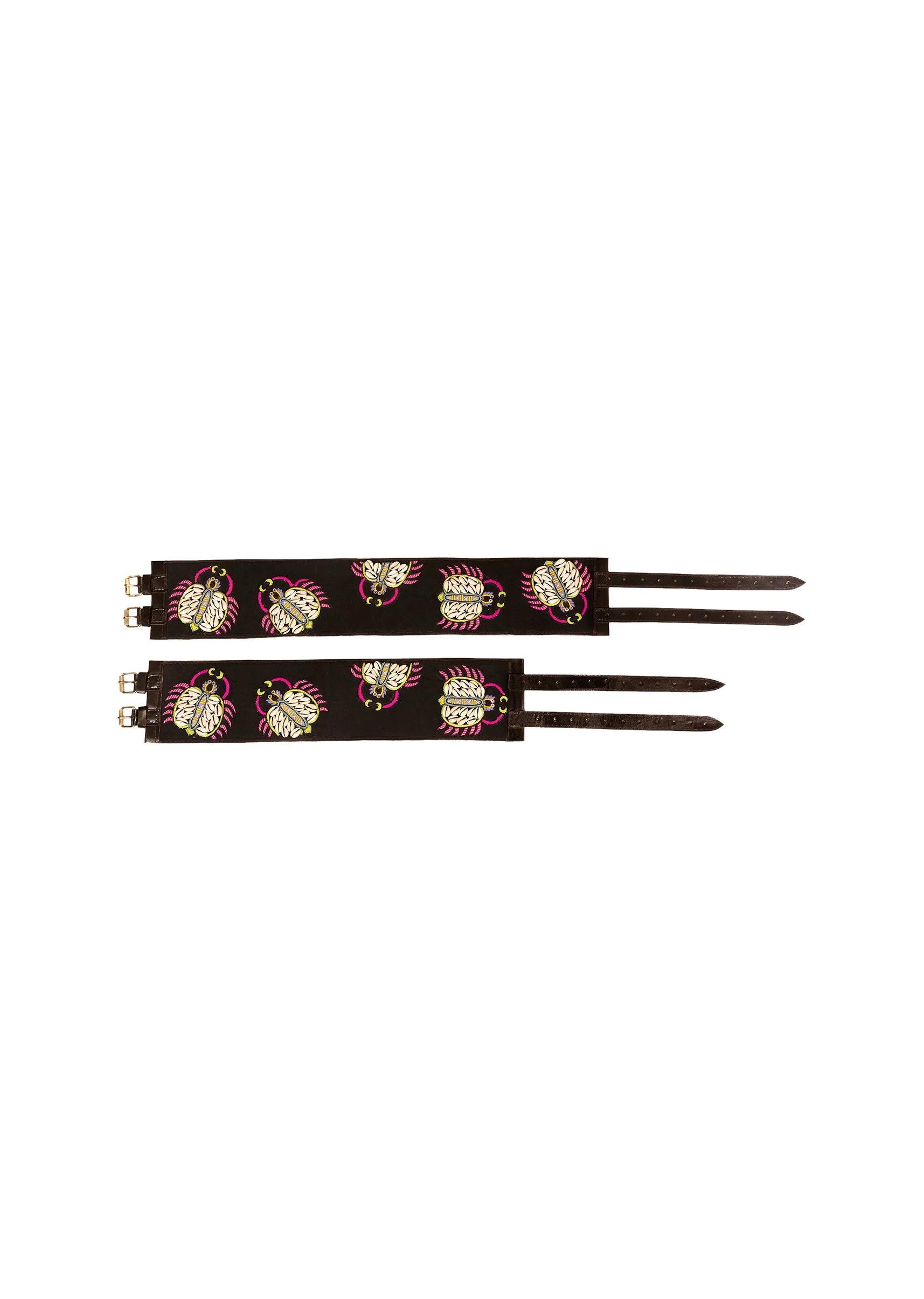 Black And White Embroidered Waist Belt - Image 2