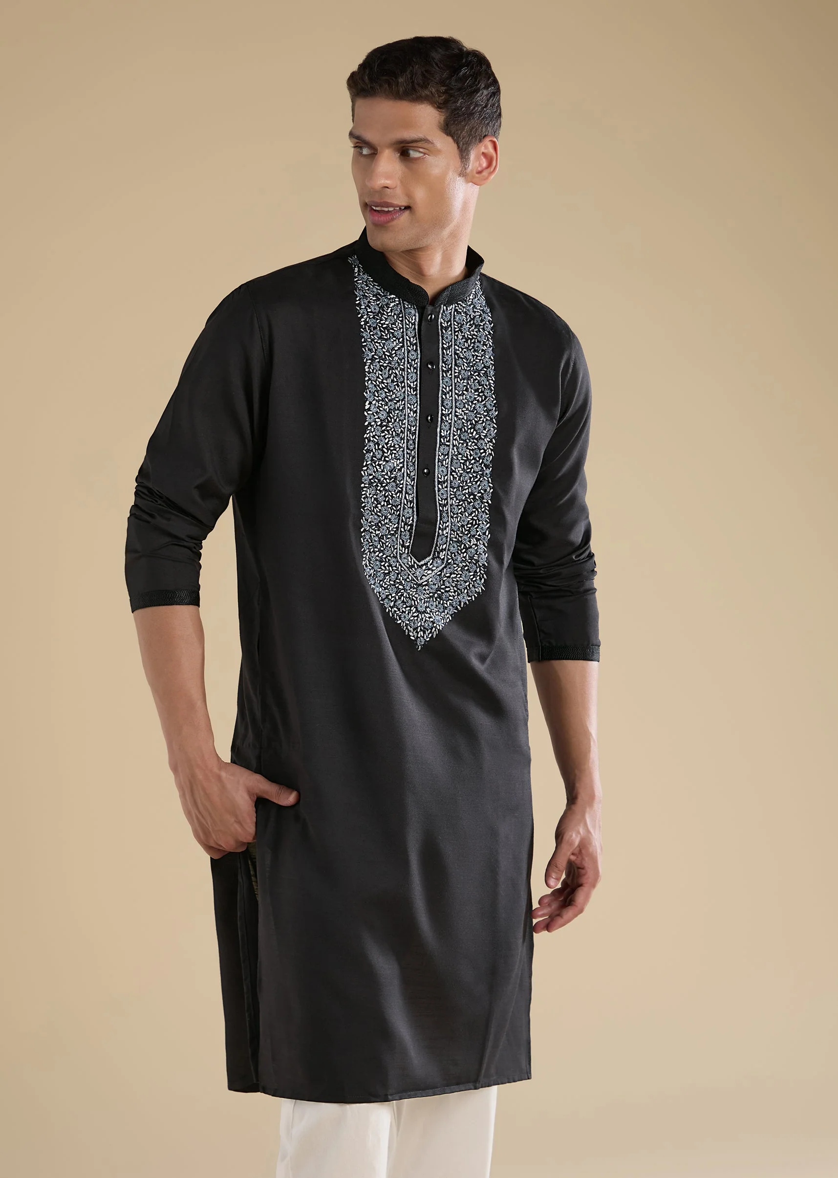 Black Casual Kurta Set - Image 4