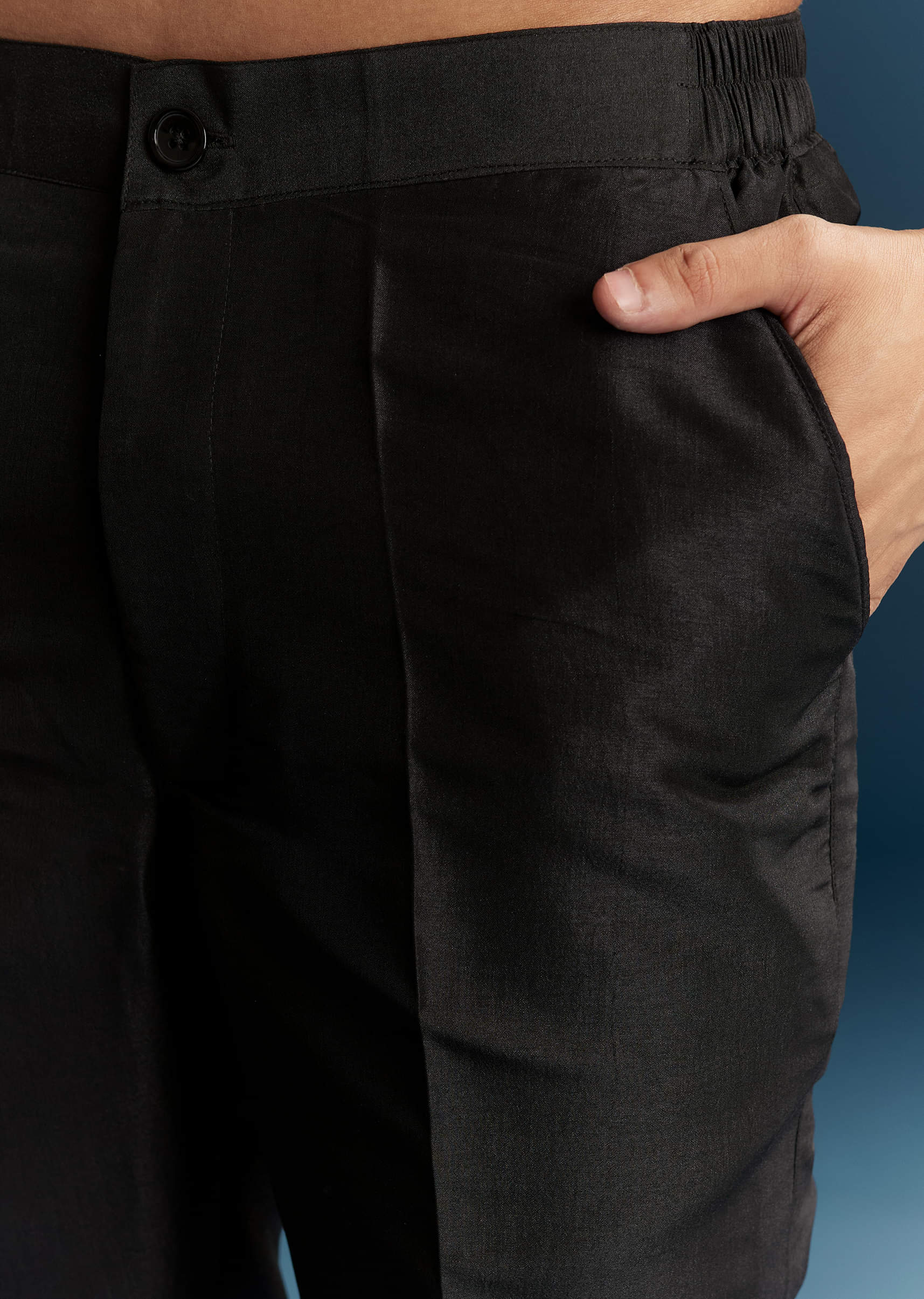 Black Corduroy Shirt Jacket For Men With Embroidery - Image 7