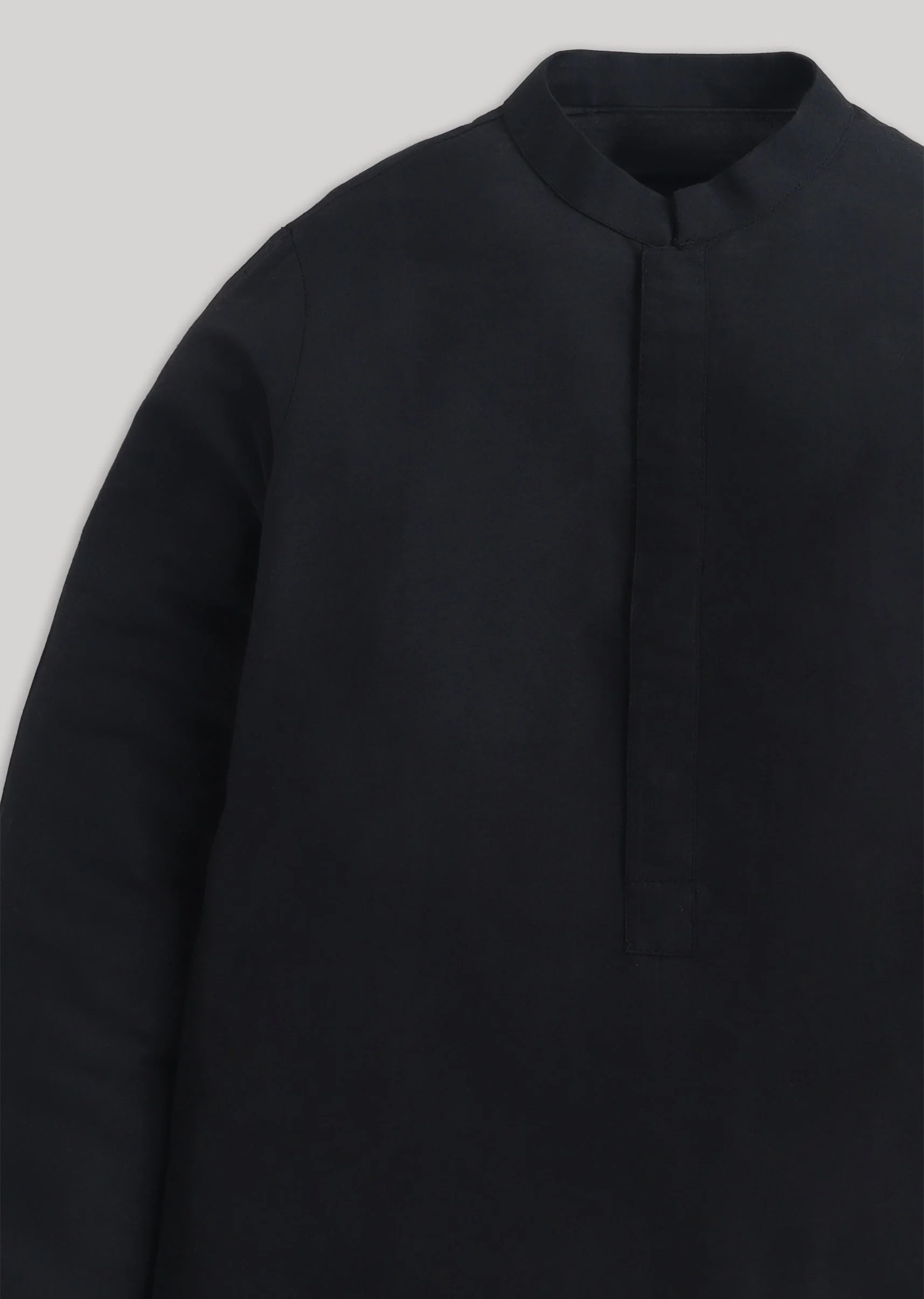Black Cotton Kurta Jacket Set With Floral Embroidered Nehru Jacket - Image 4