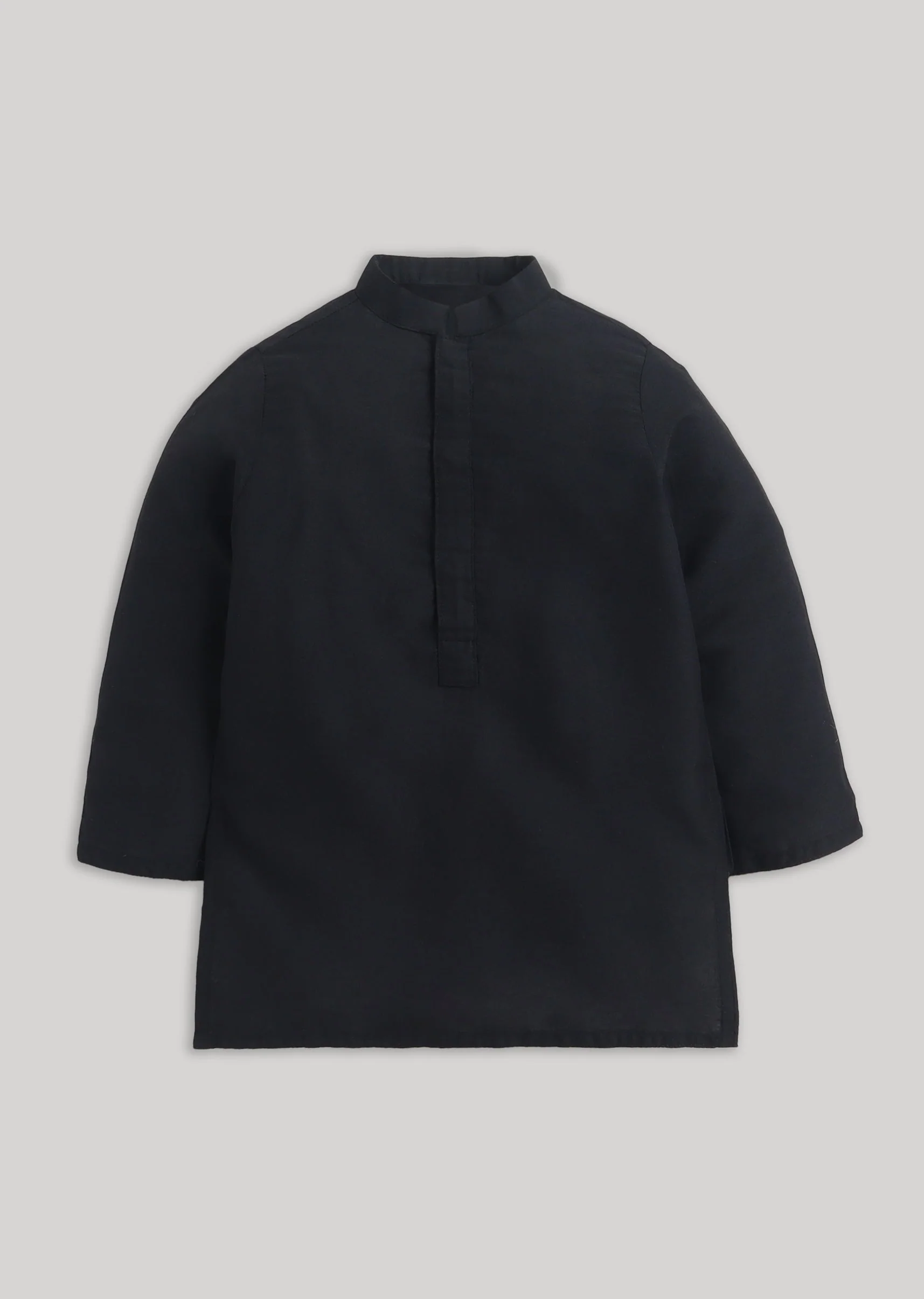 Black Cotton Kurta Jacket Set With Gotta Work Nehru Jacket - Image 2