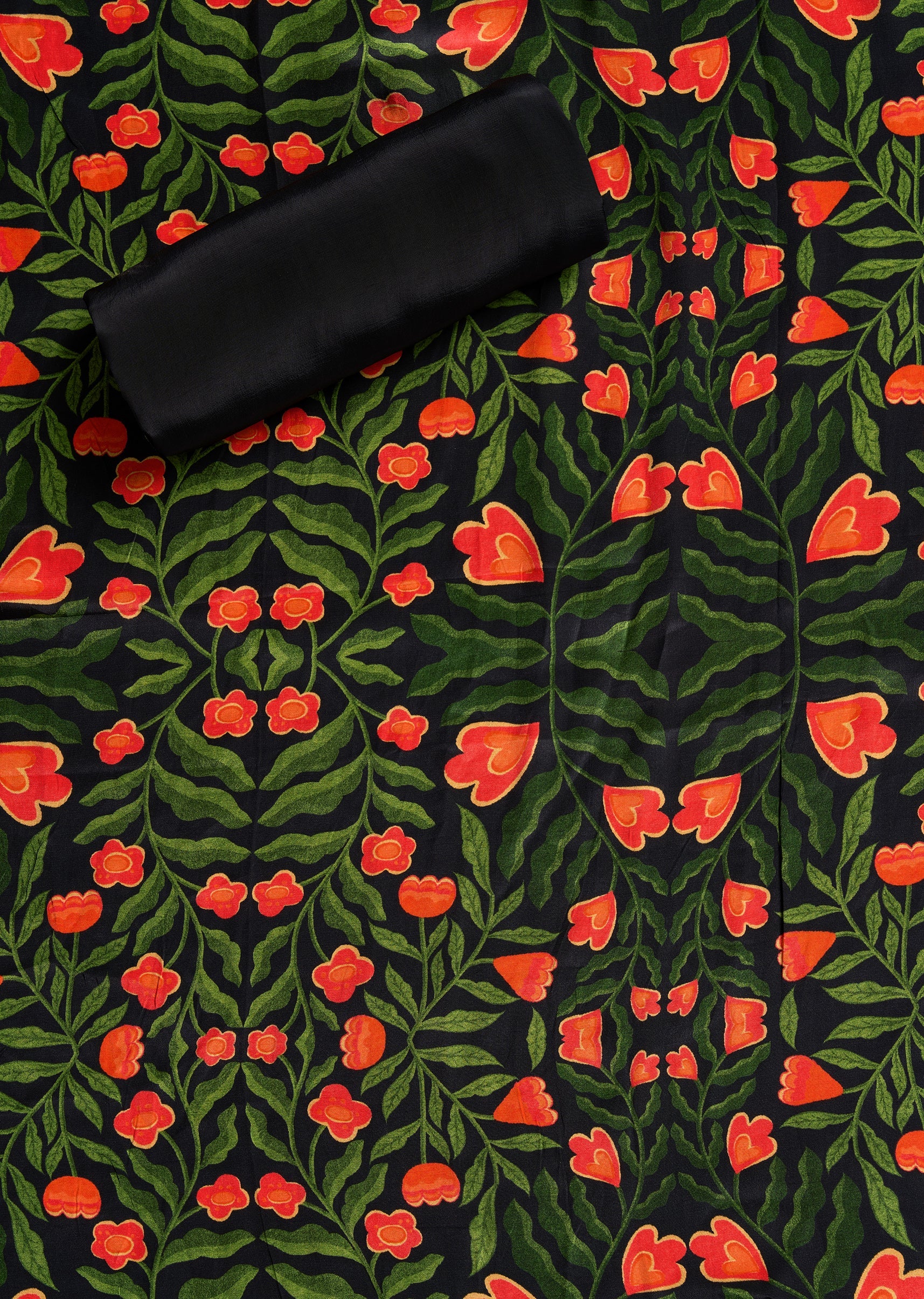 Black Crepe Unstitched Suit Set - Image 4