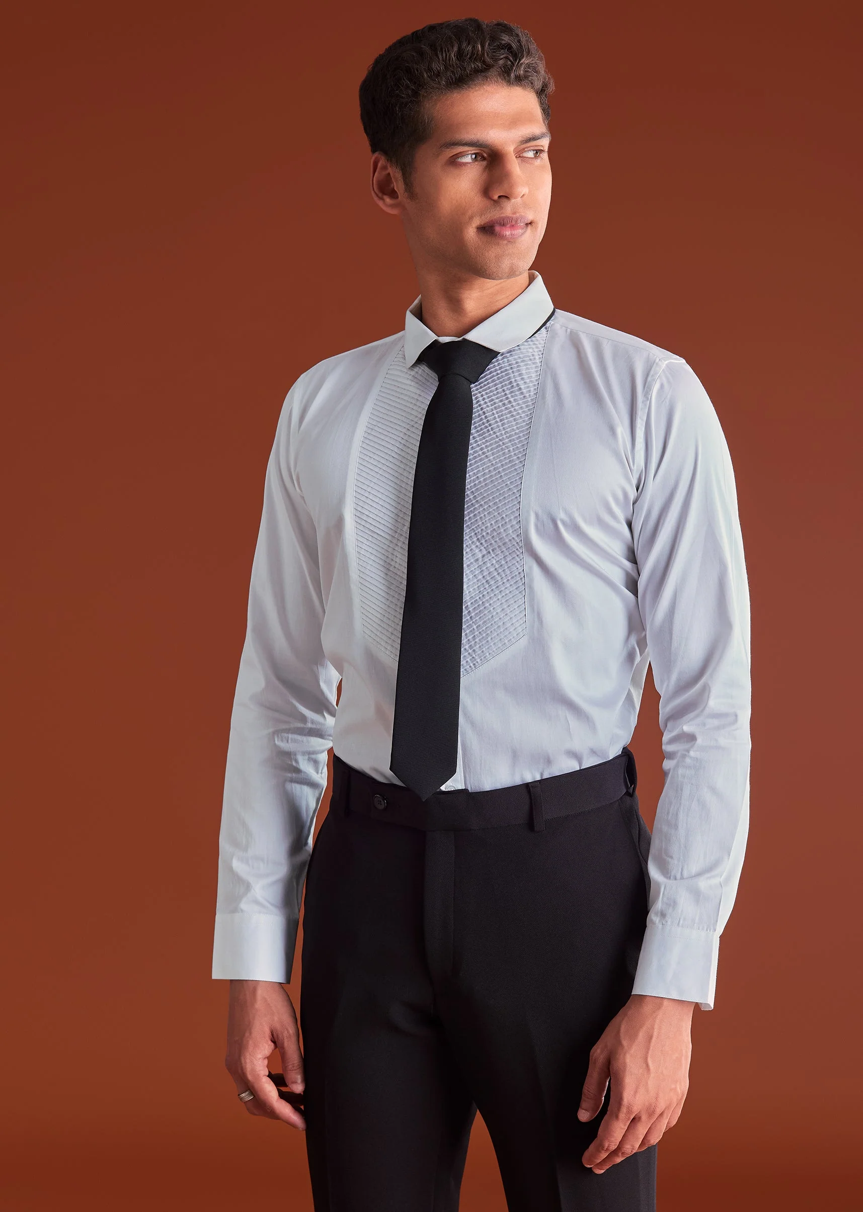 Black Cutdana Embroidereid Tuxedo Set With Accessories - Image 7