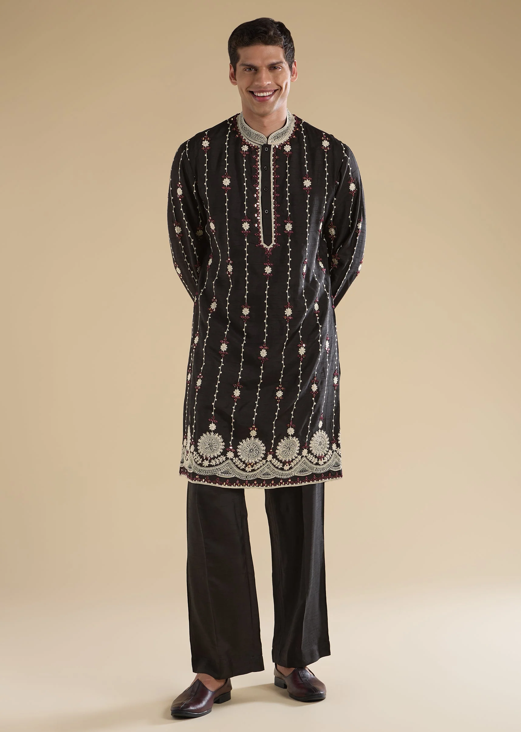 Black Doriwork Kurta Set