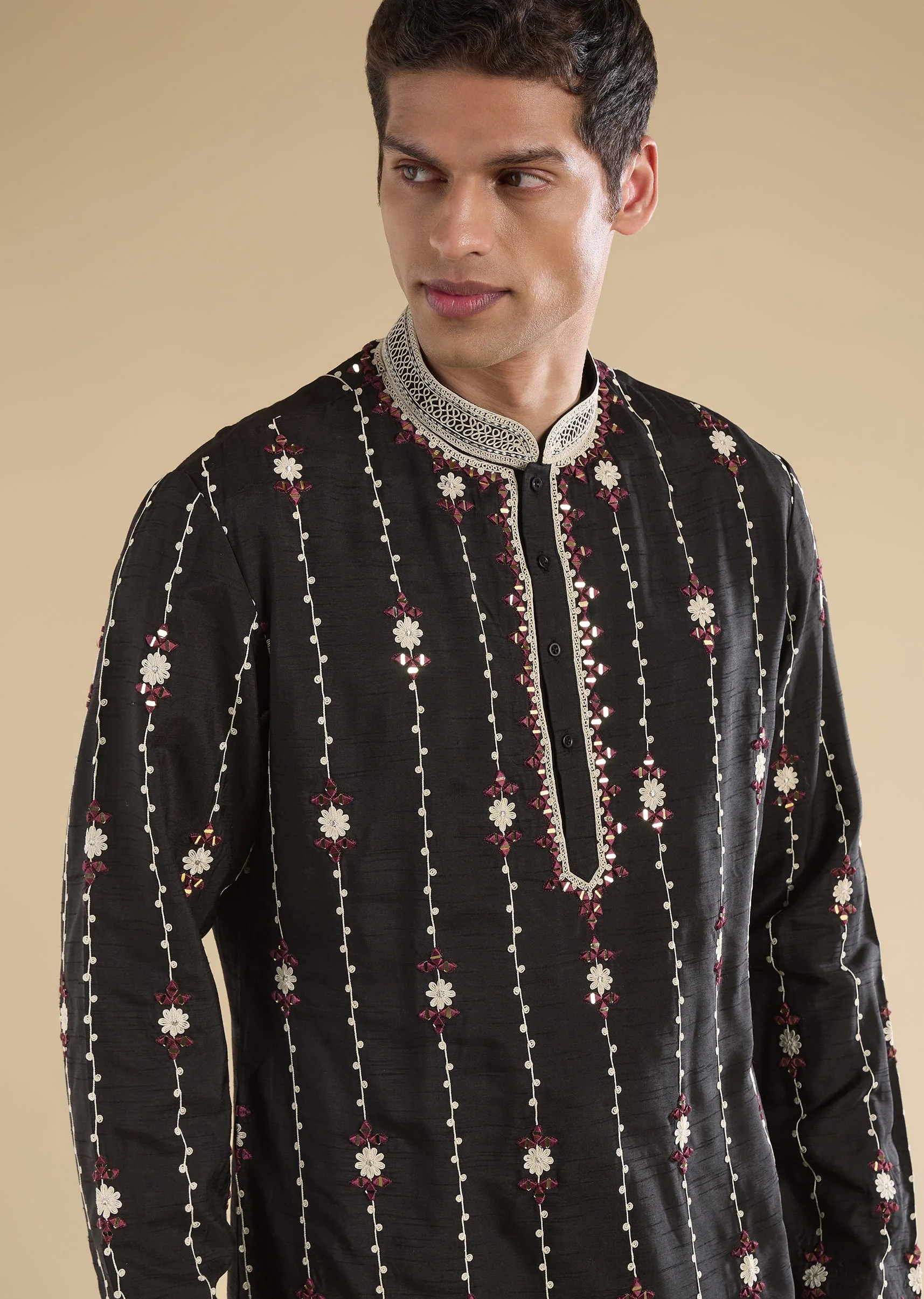 Black Doriwork Kurta Set - Image 2