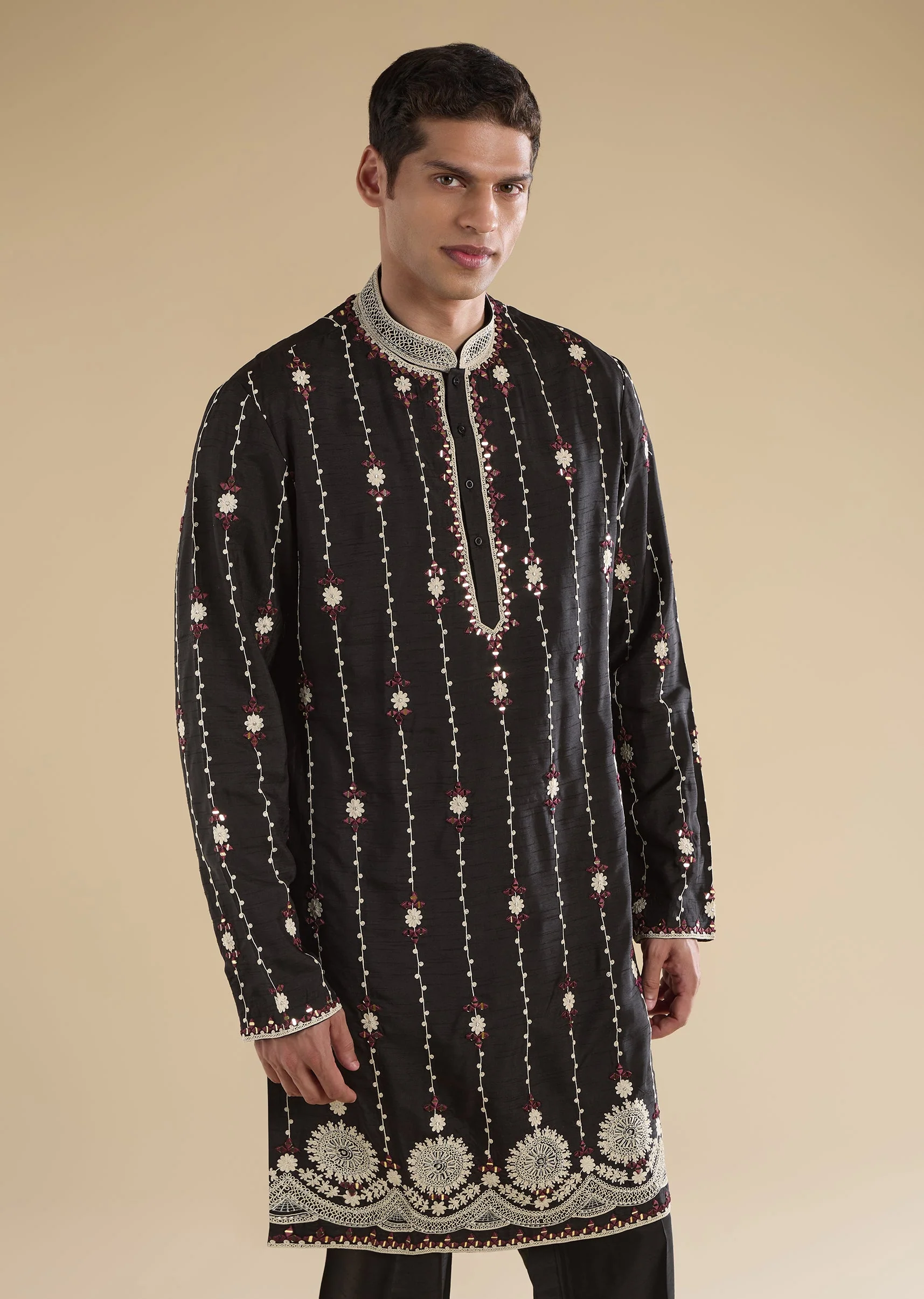 Black Doriwork Kurta Set - Image 4