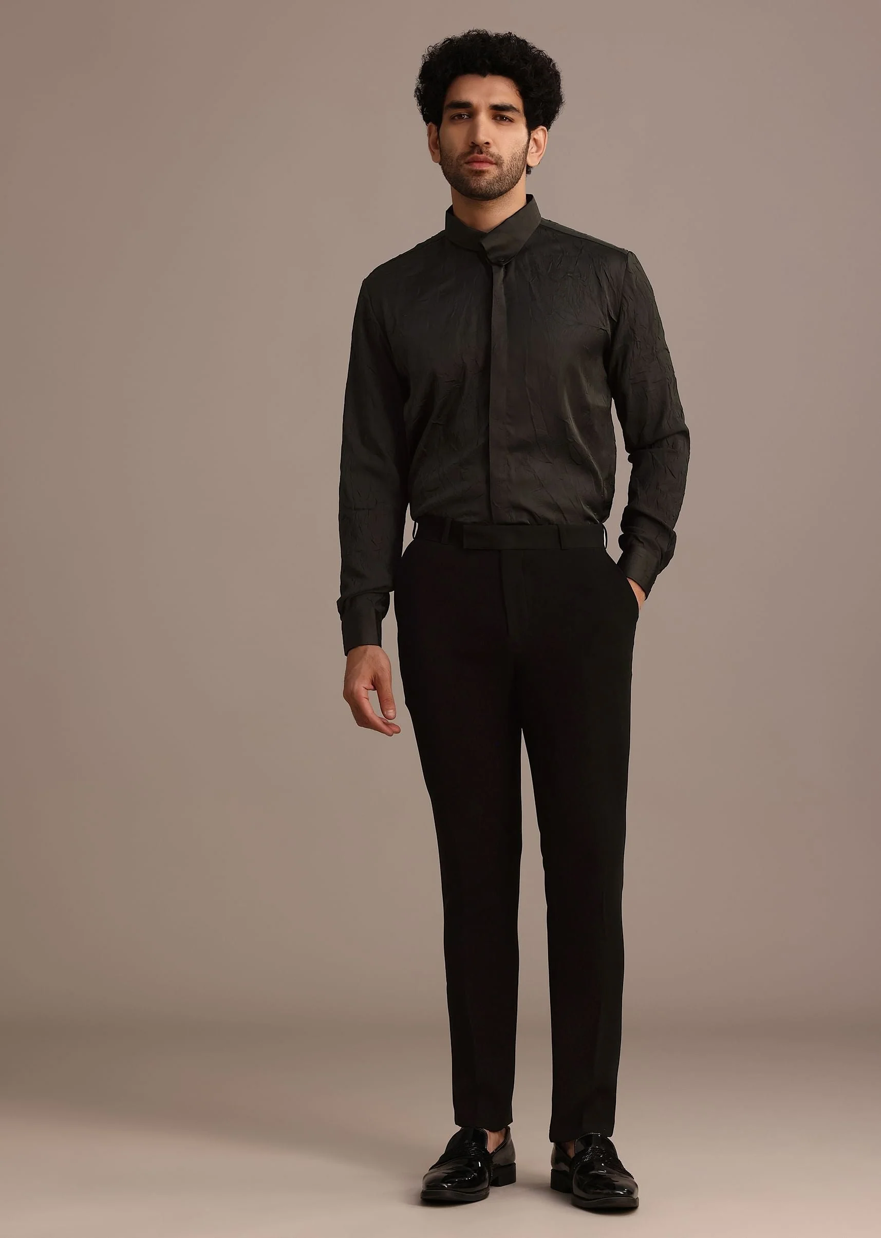 Black Embellished Blazer and Pant Set - Image 6