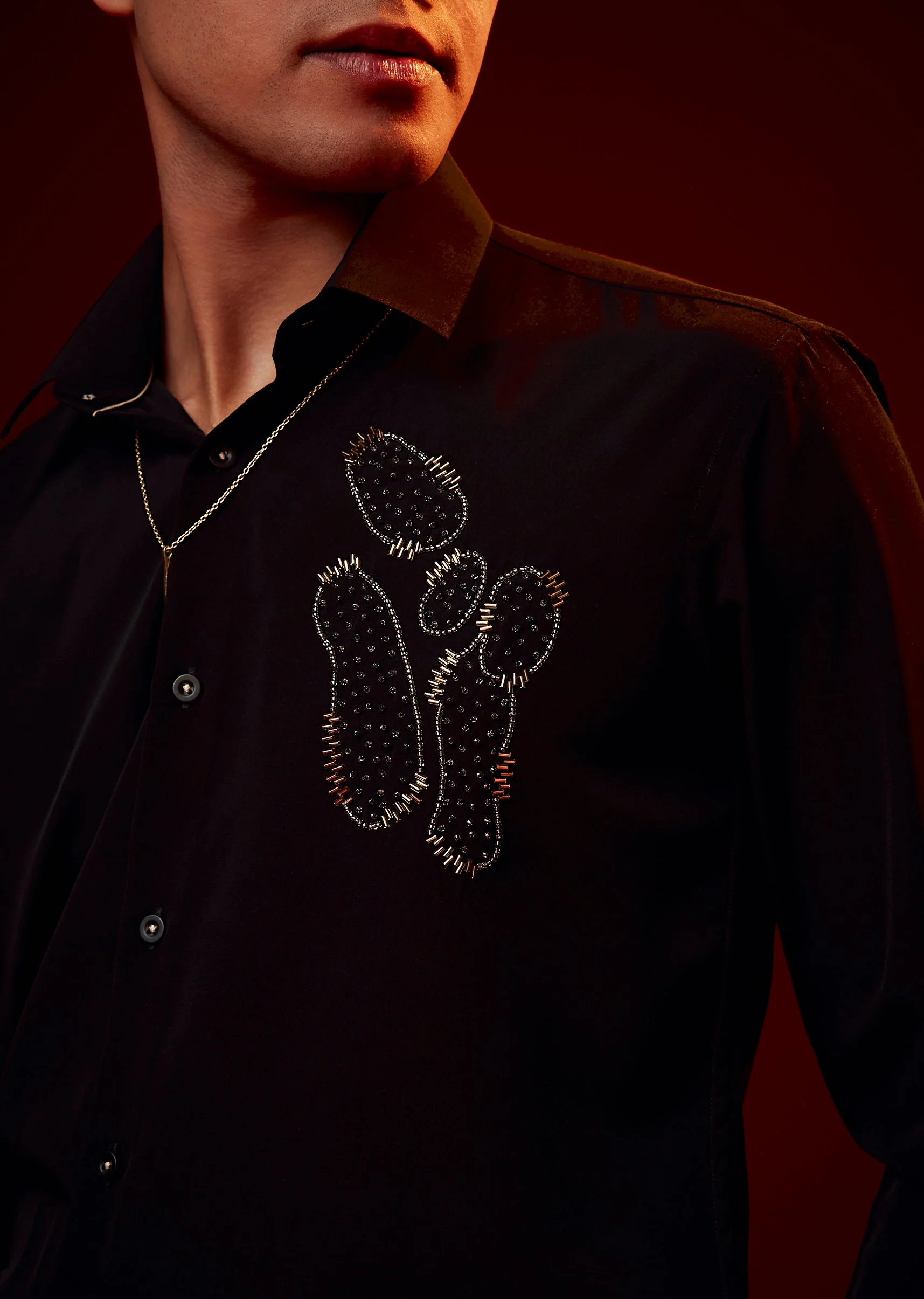 Black Embellished Festive Shirt - Image 2