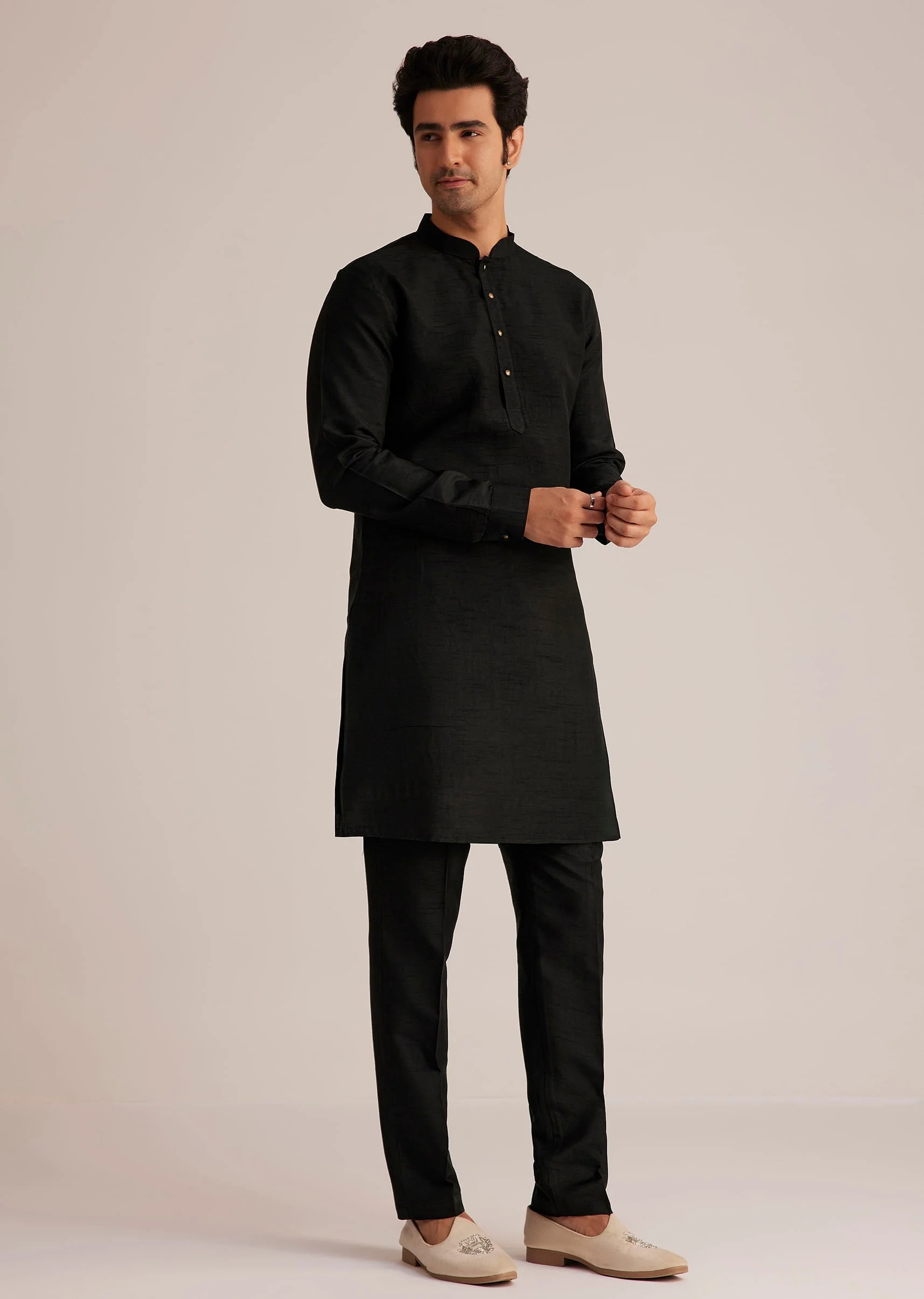 Black Embroidered Nehru Jacket Set - Image 7