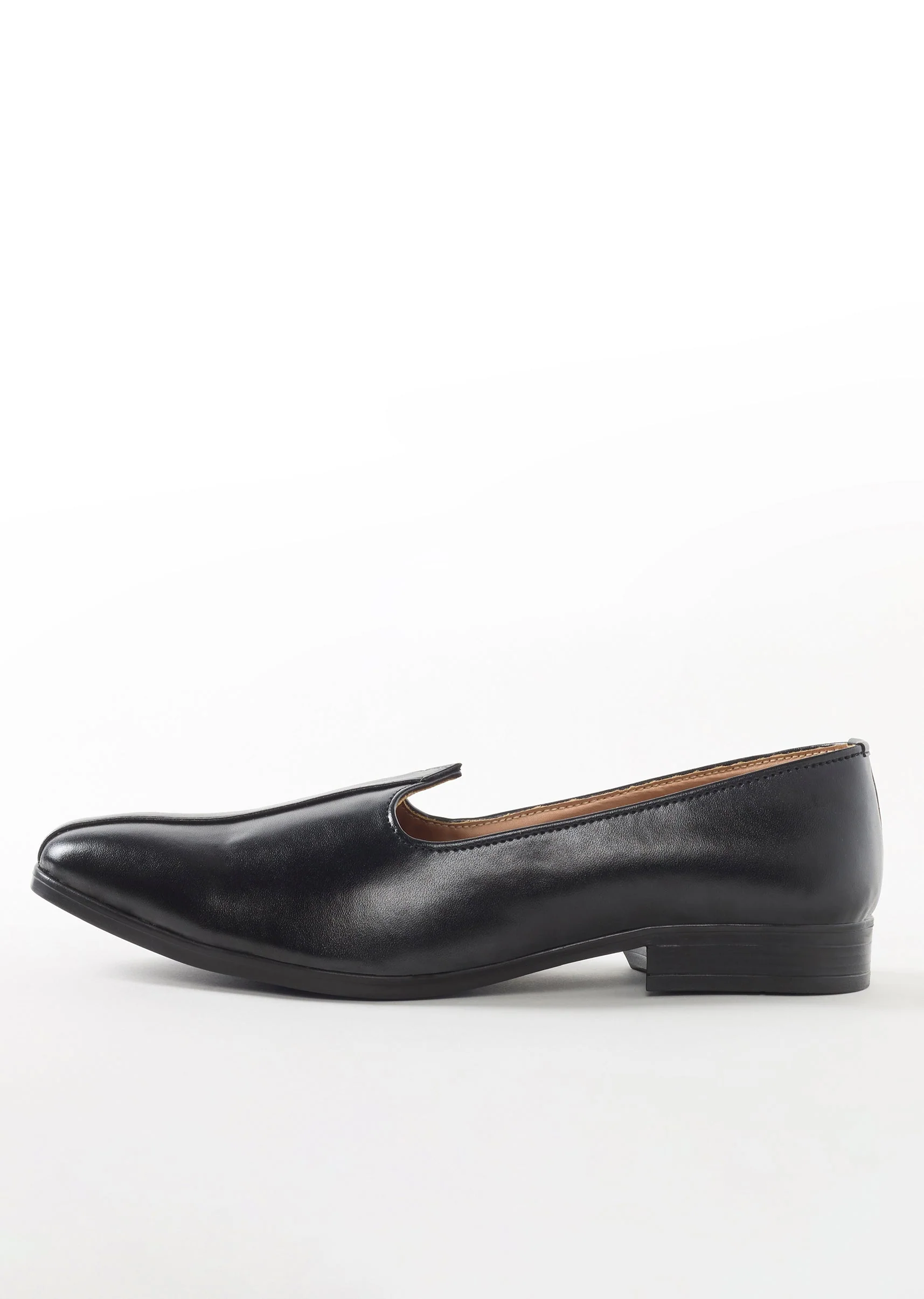 Black Ethnic Jutti With Minimal Design For Men - Image 4
