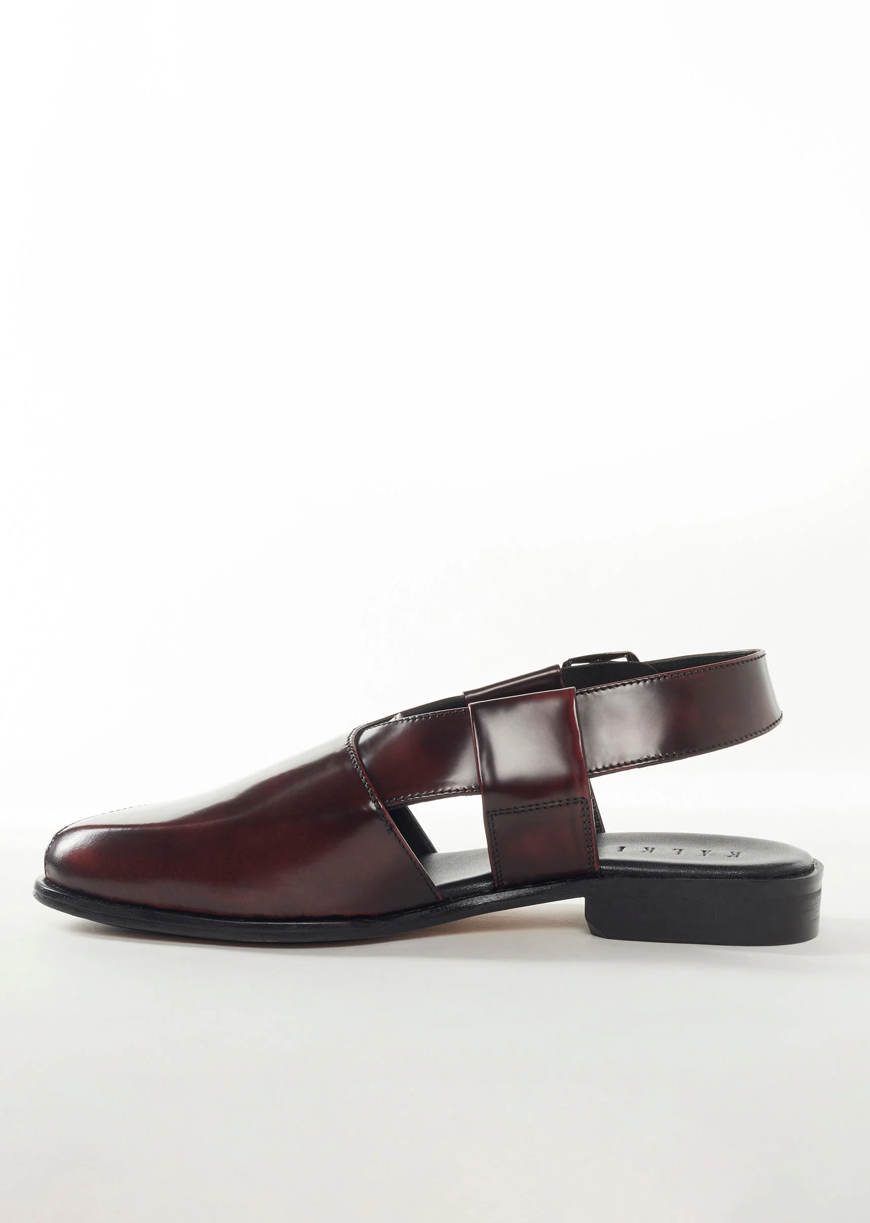 Black Faux Leather Footwear For Men - Image 4