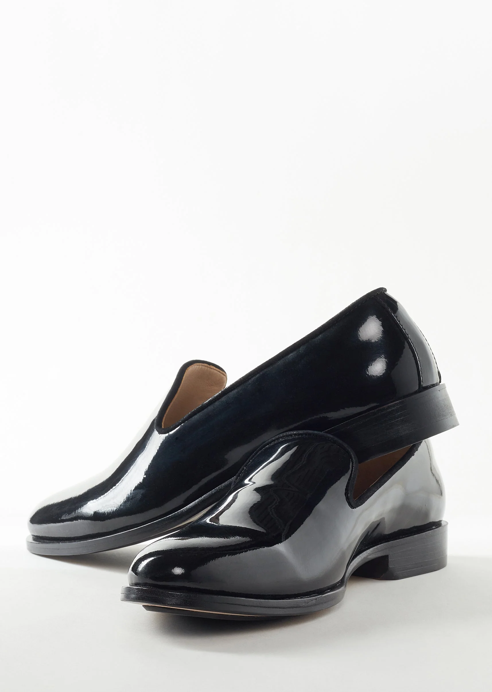 Black Faux Leather Footwear For Men For Reception - Image 3