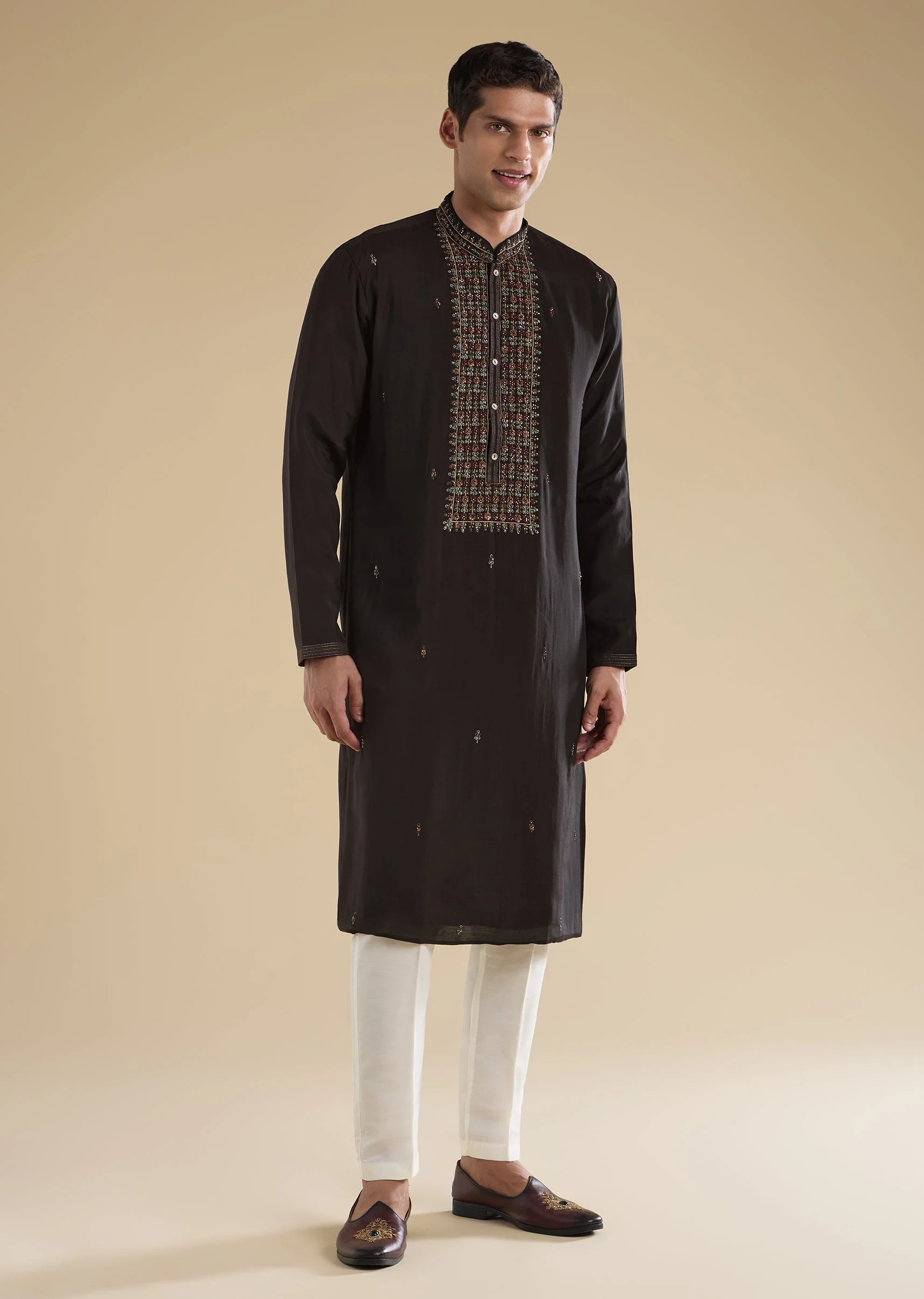 Black Festive Kurta Set