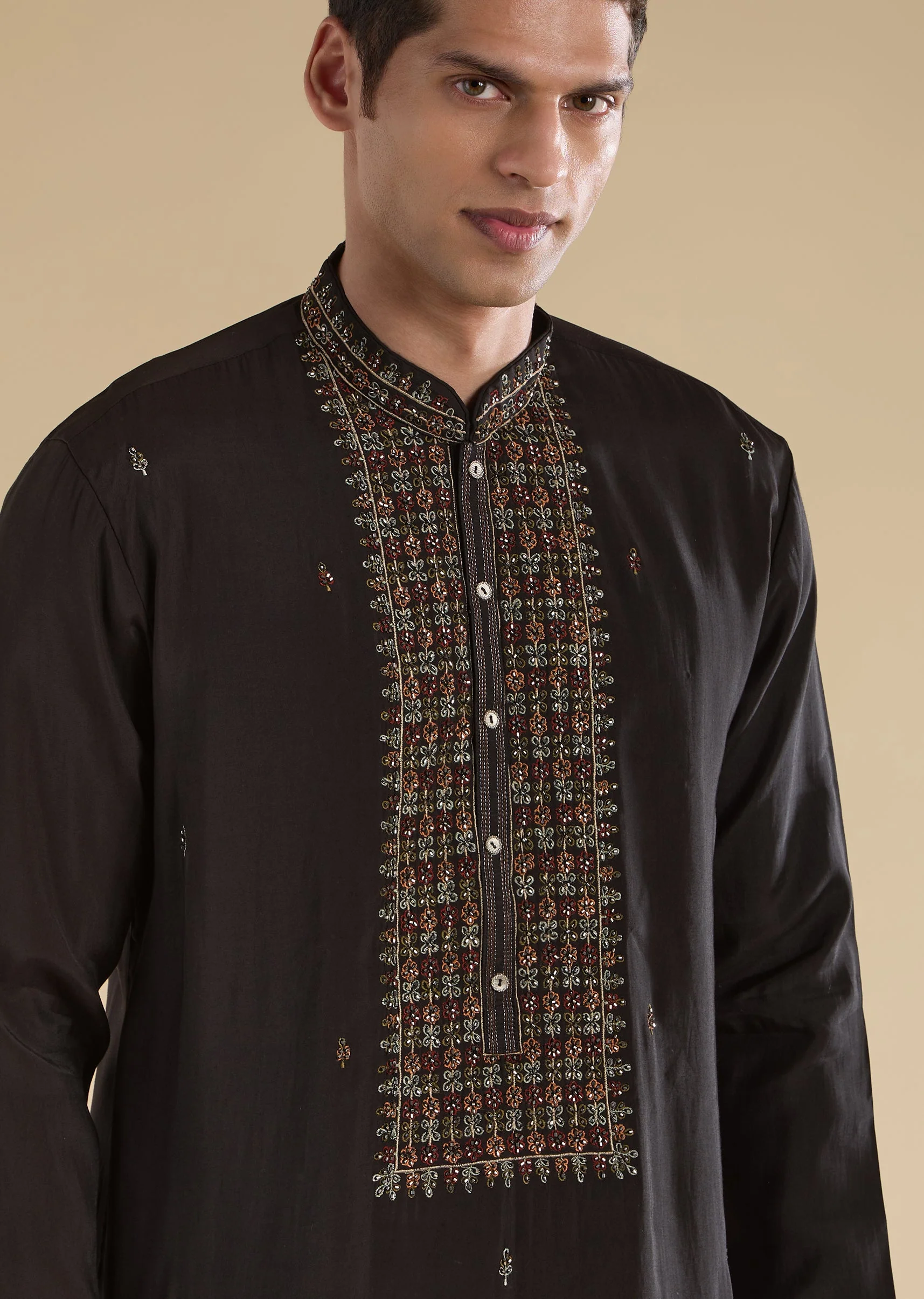 Black Festive Kurta Set - Image 2