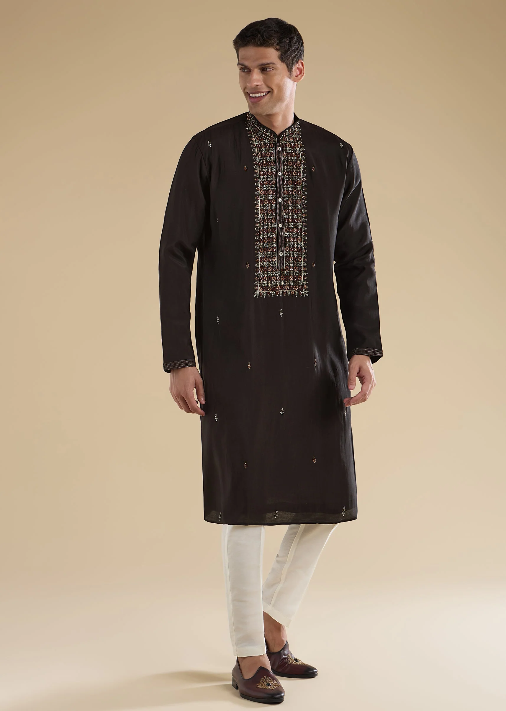 Black Festive Kurta Set - Image 3
