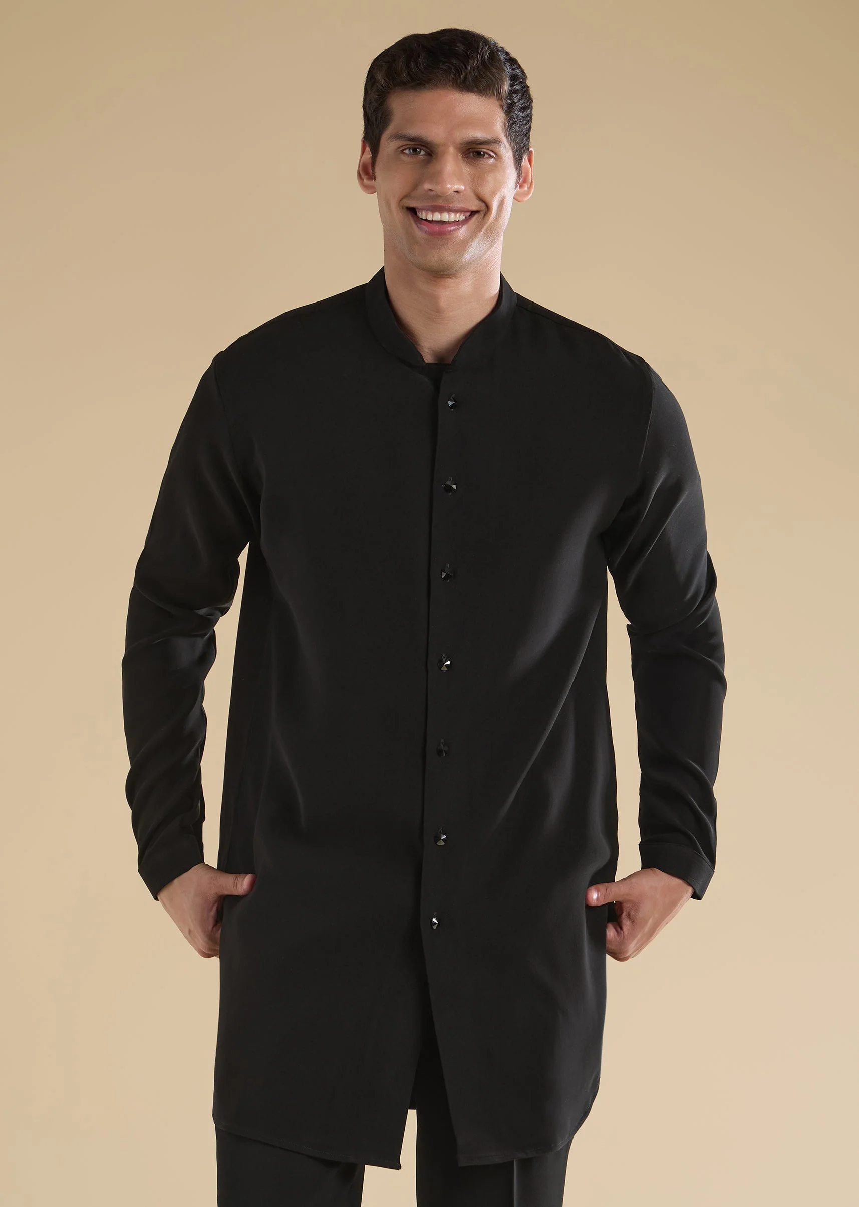 Black Floral Indo Western Set - Image 6