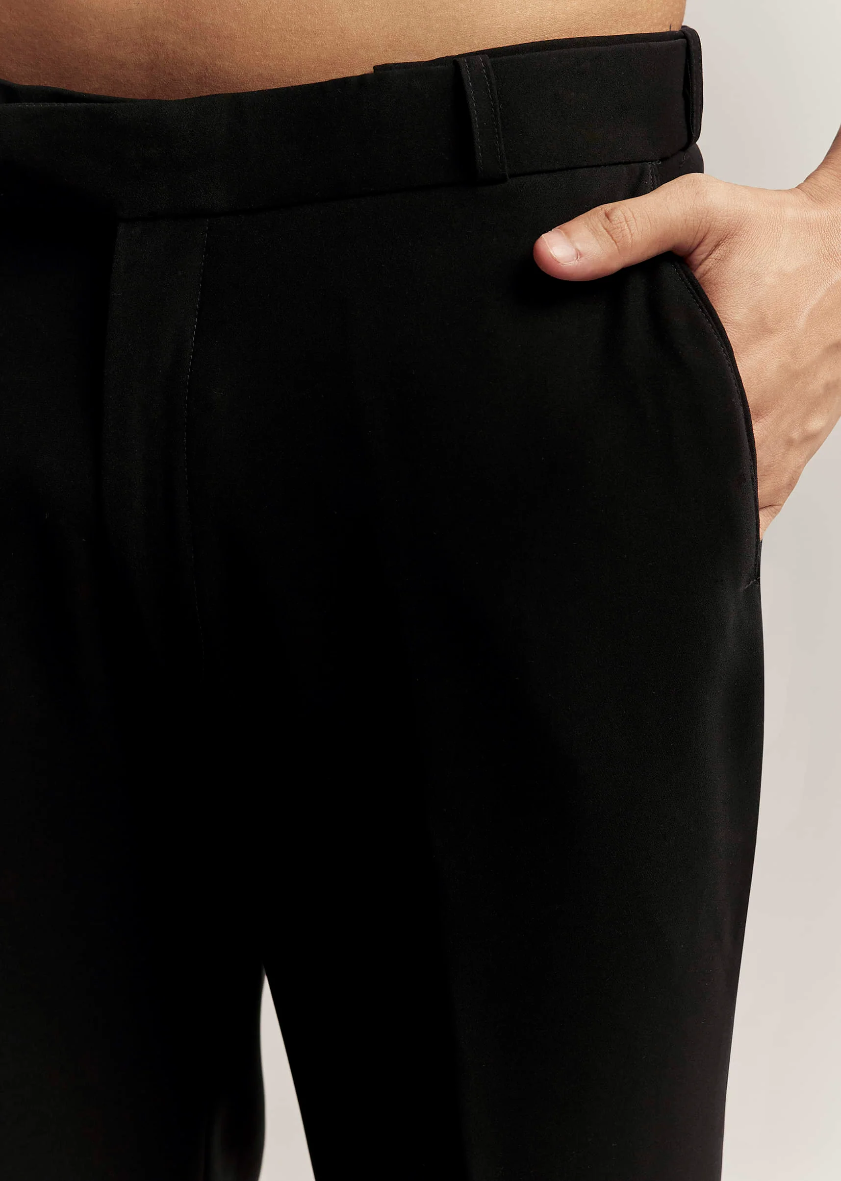 Black Indo Western For Men With Heavy Embroidery On Suiting Fabric - Image 6