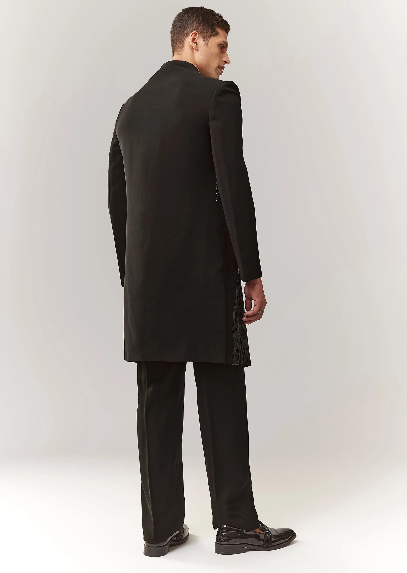 Black Indo Western With Leather And Dori Work - Image 5