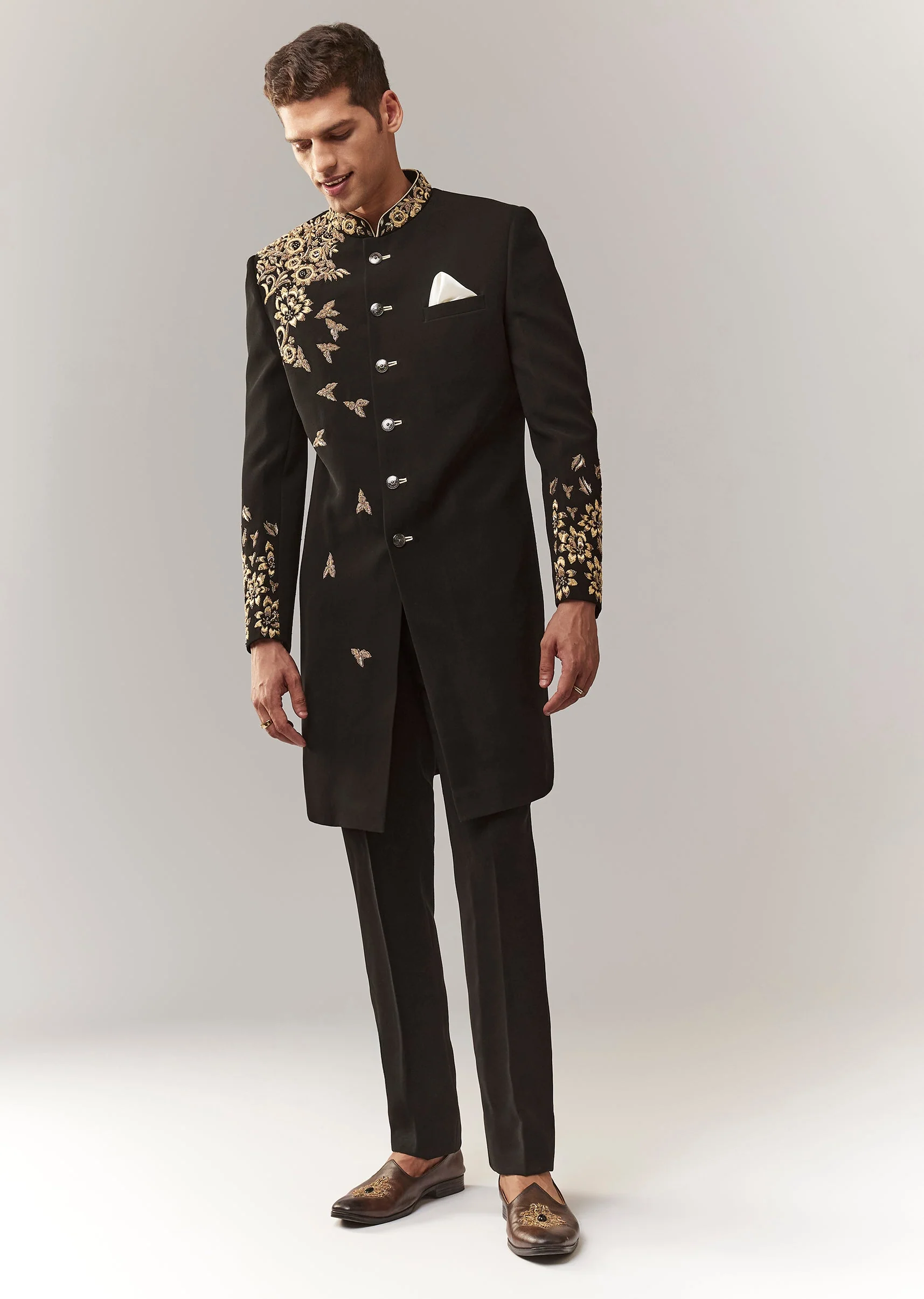 Black Indo Western With Zardosi Work