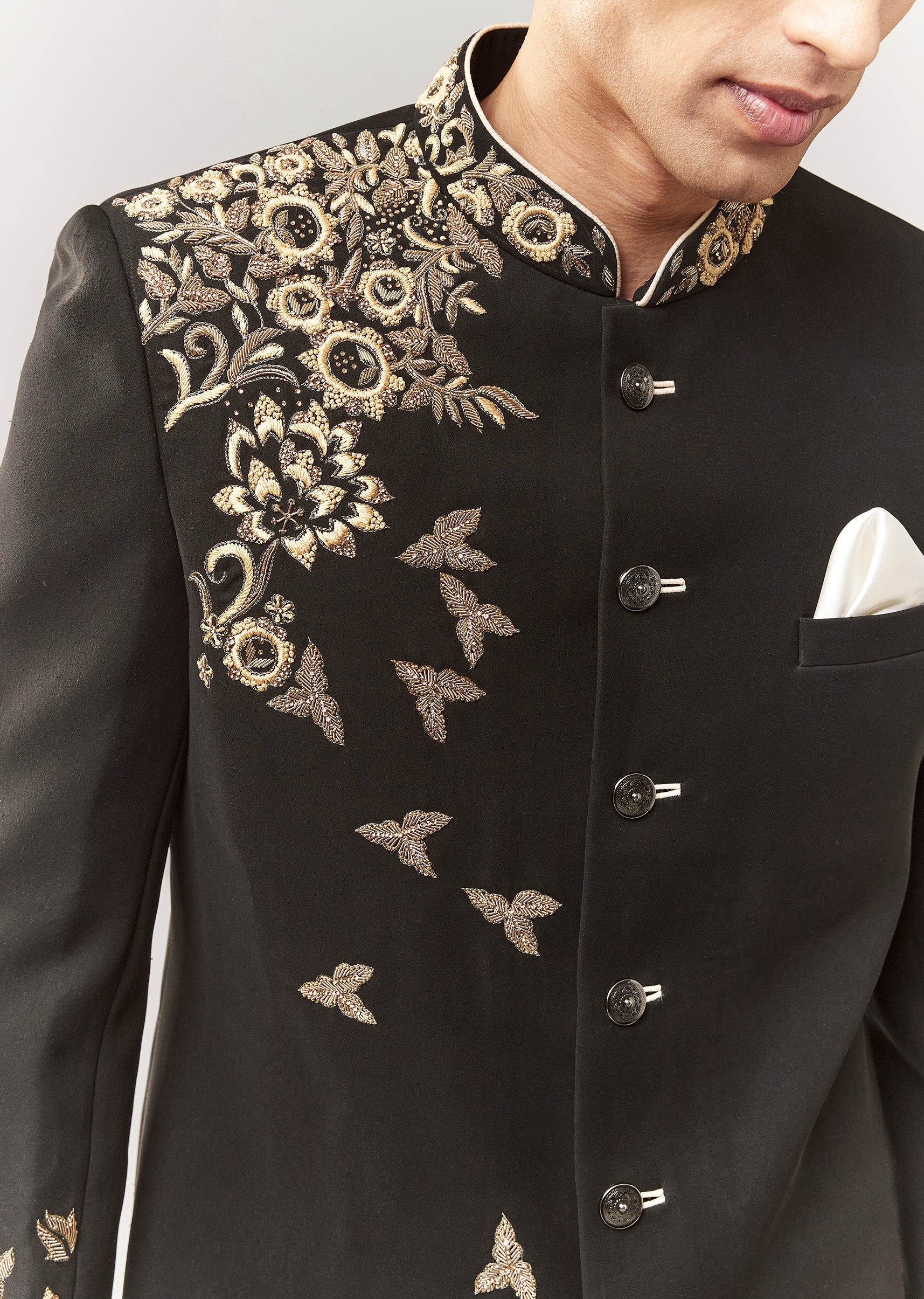 Black Indo Western With Zardosi Work - Image 2