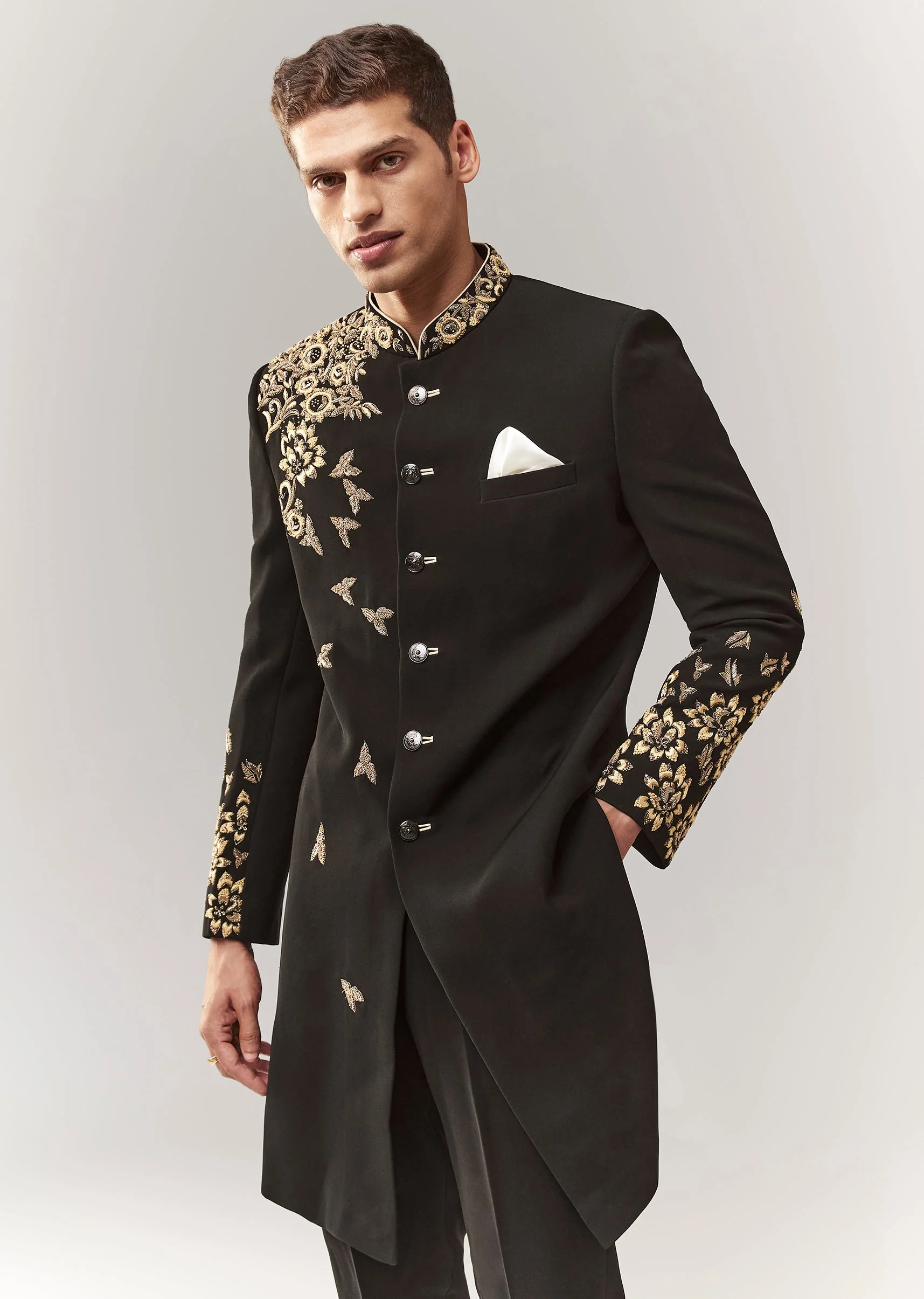 Black Indo Western With Zardosi Work - Image 4