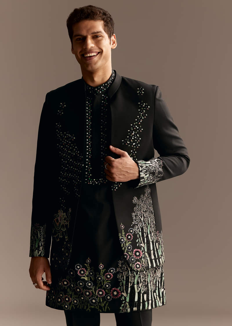 Black Jodhpuri Kurta Set