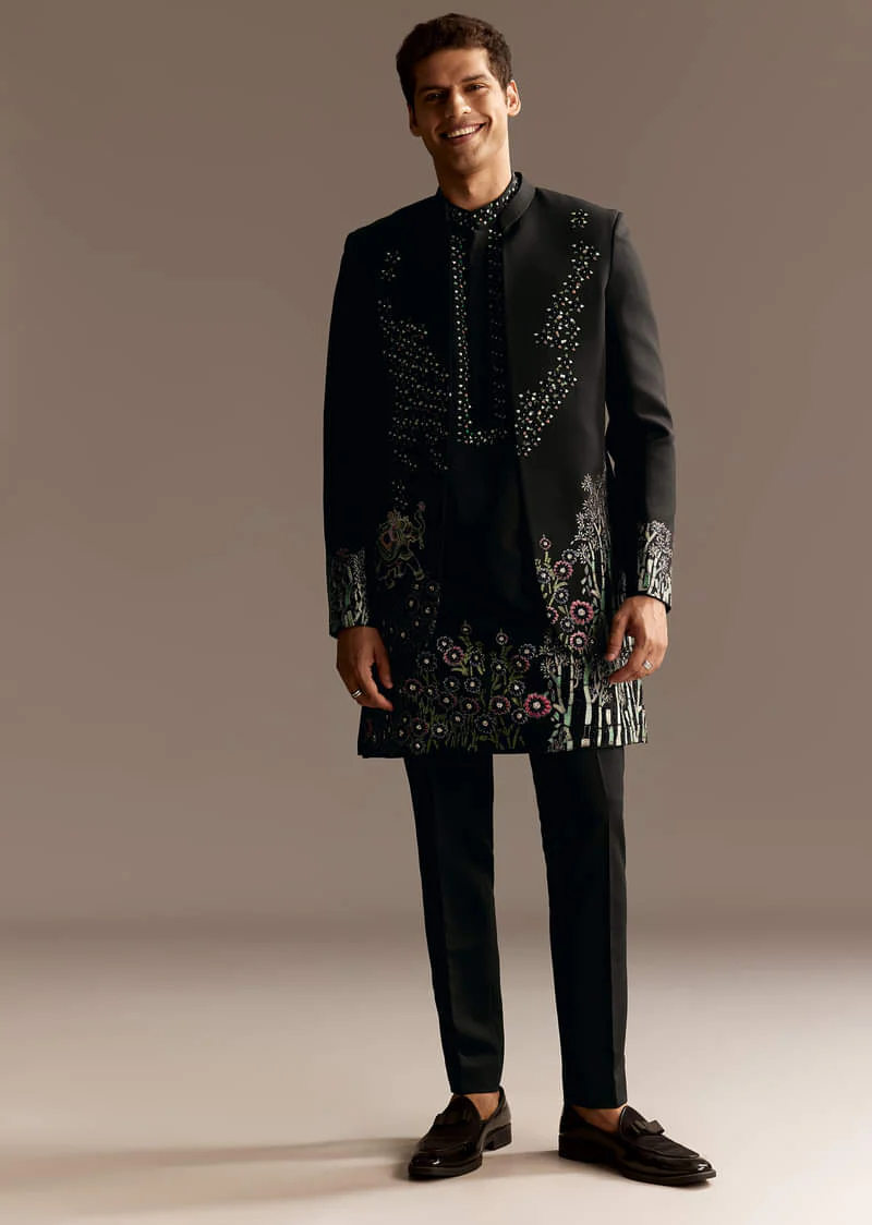 Black Jodhpuri Kurta Set - Image 3