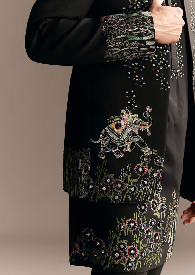Black Jodhpuri Kurta Set - Image 4