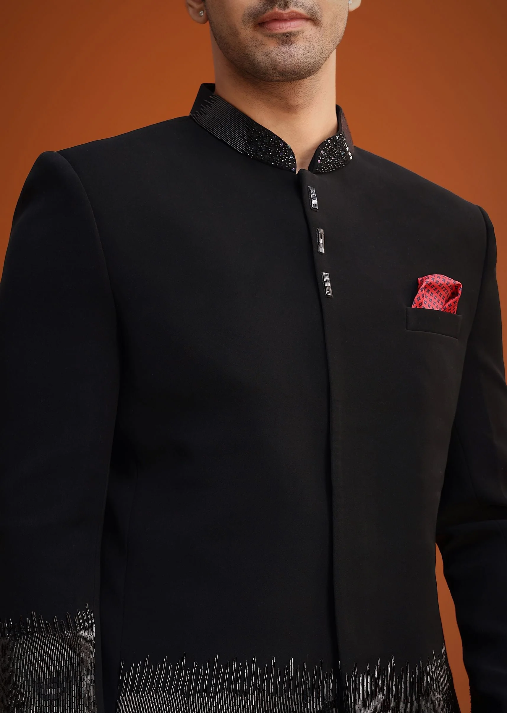 Black Jodhpuri Set With Zardozi Work - Image 3